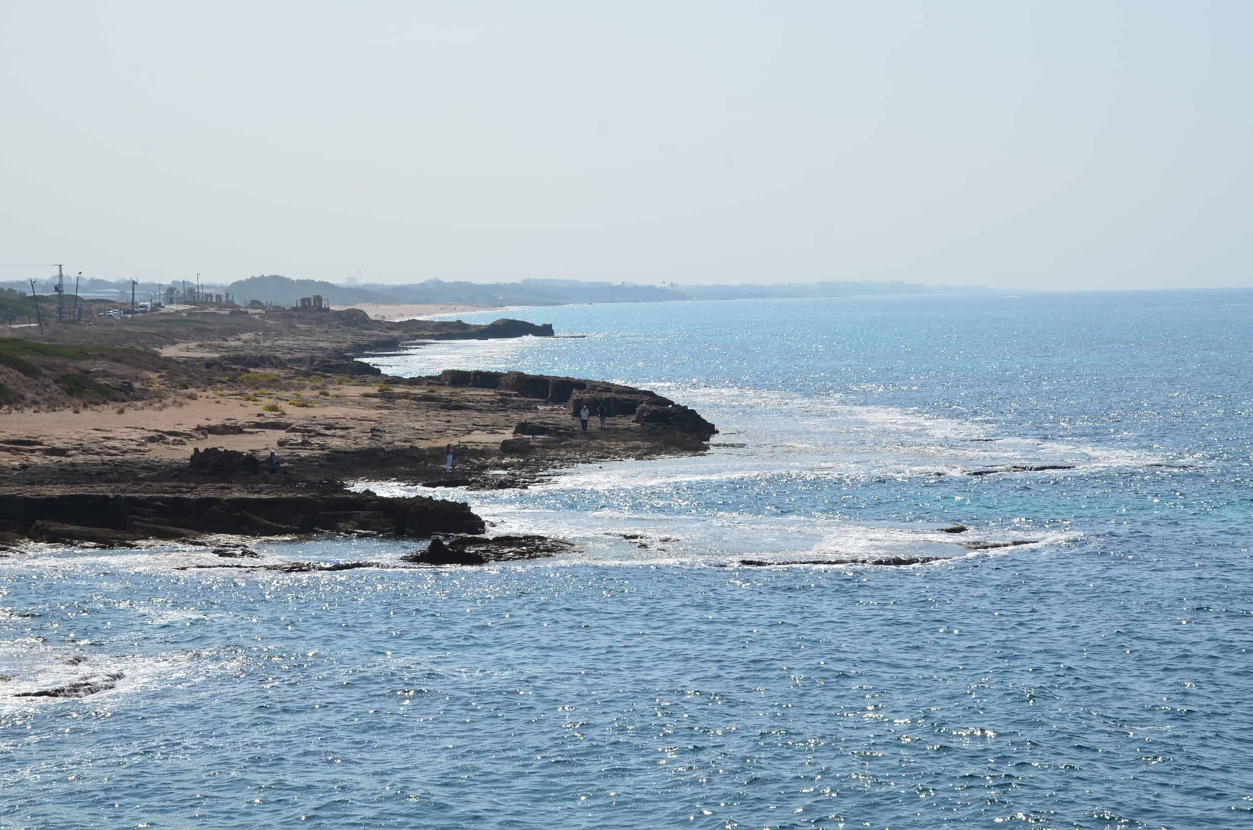 Looking south along the coast