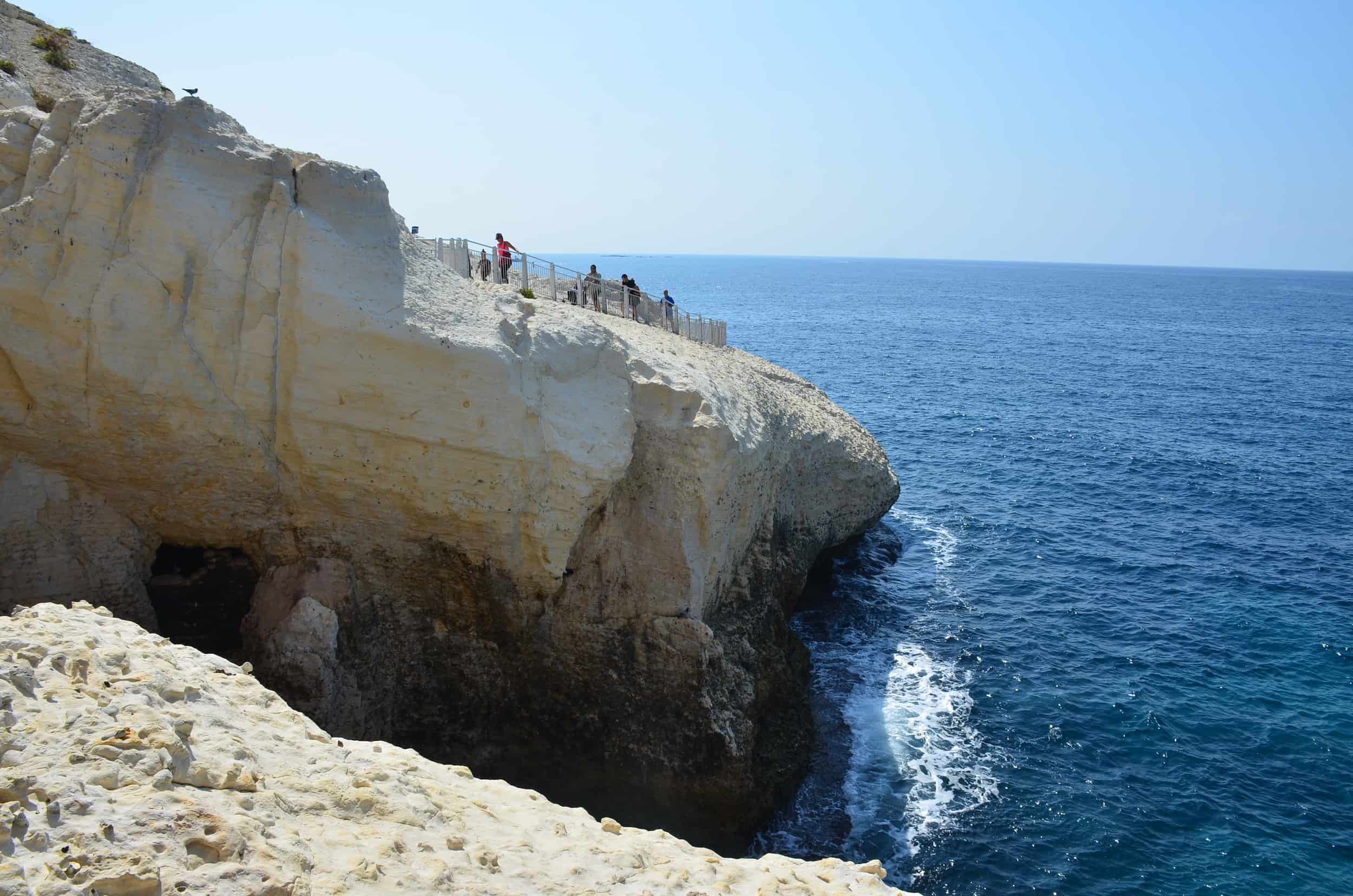 White chalk cliffside at Rosh Hanikra, Israel