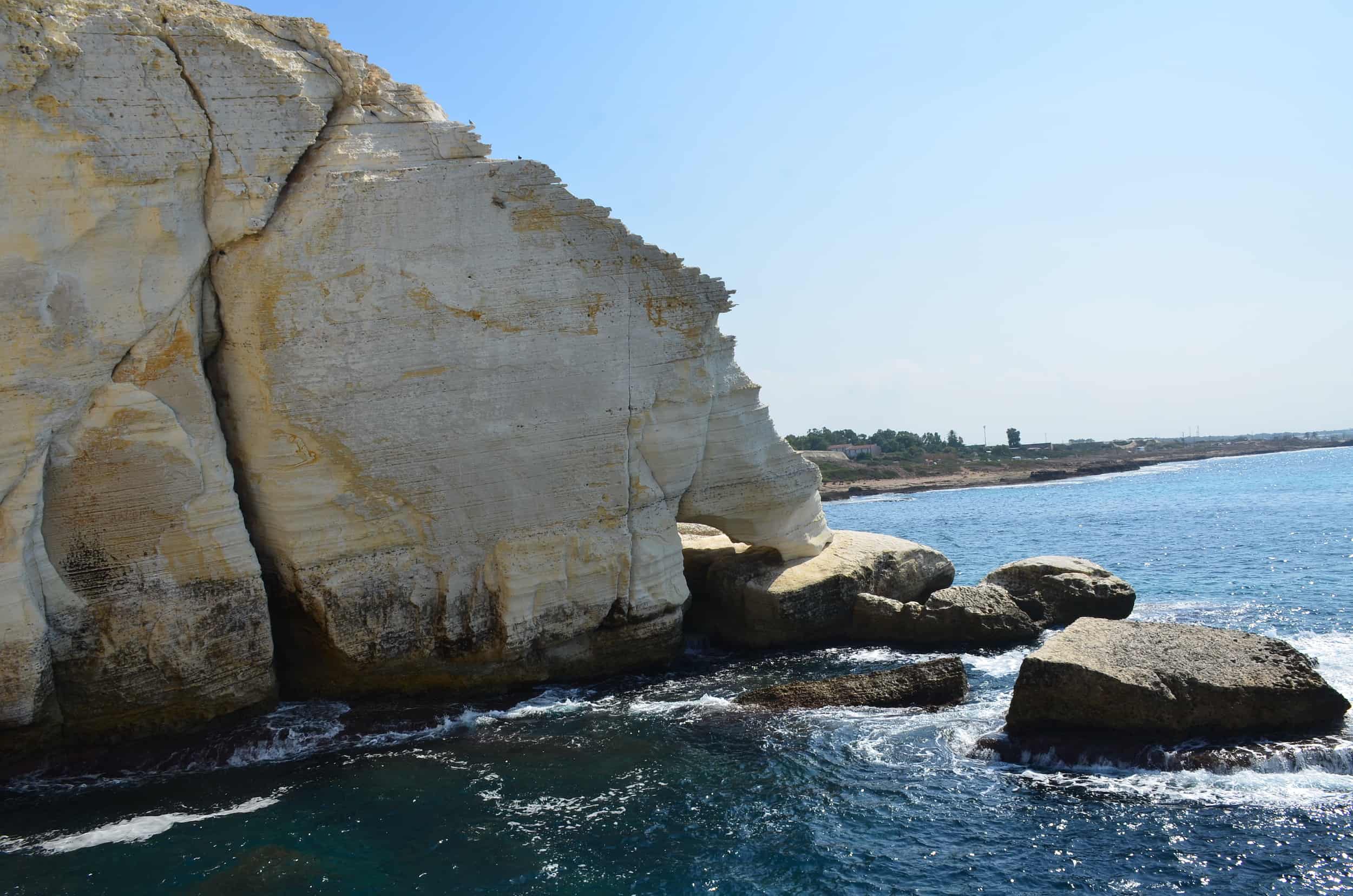 Rock formation on the cliffs at Rosh Hanikra, Israel