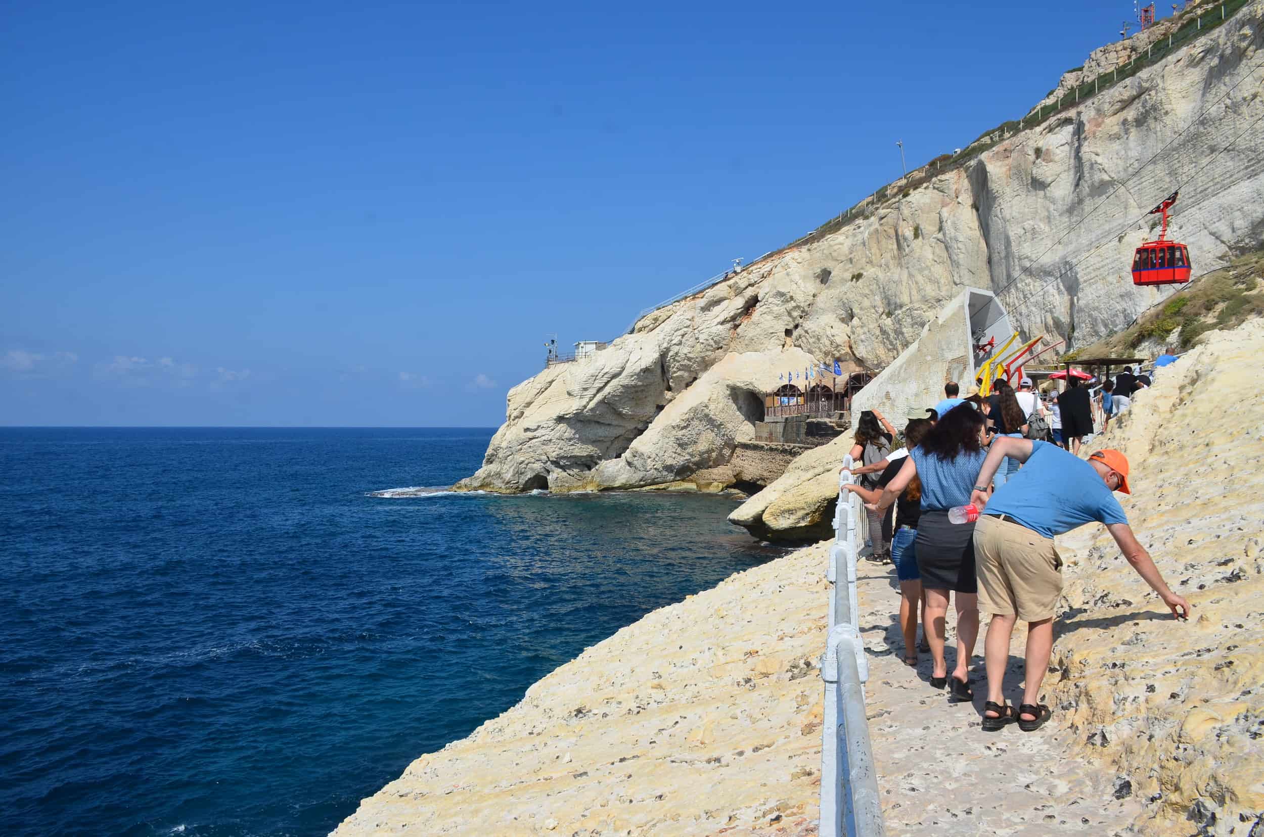 Path along the cliffs at Rosh Hanikra, Israel