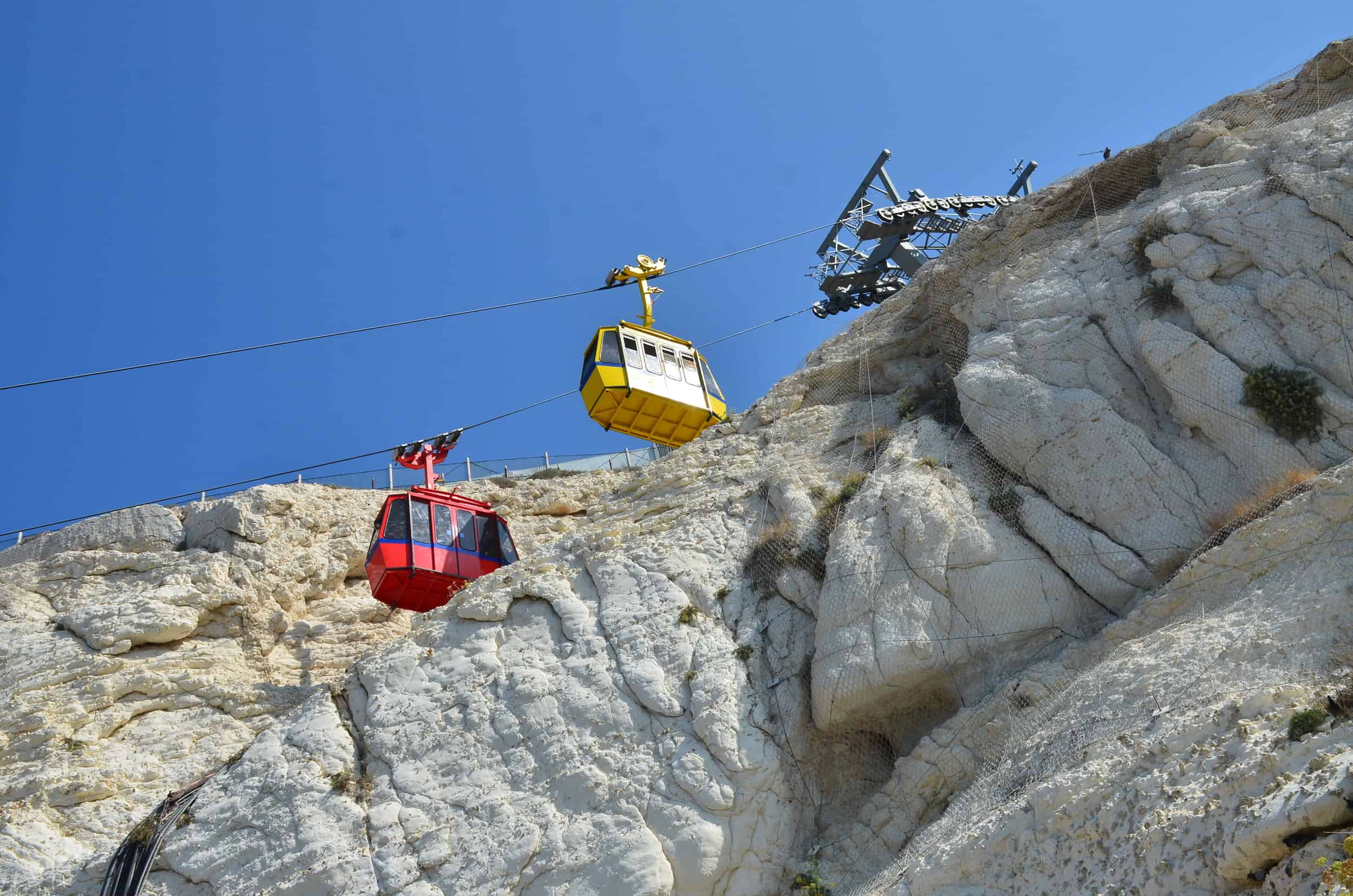 Cable cars at Rosh Hanikra, Israel