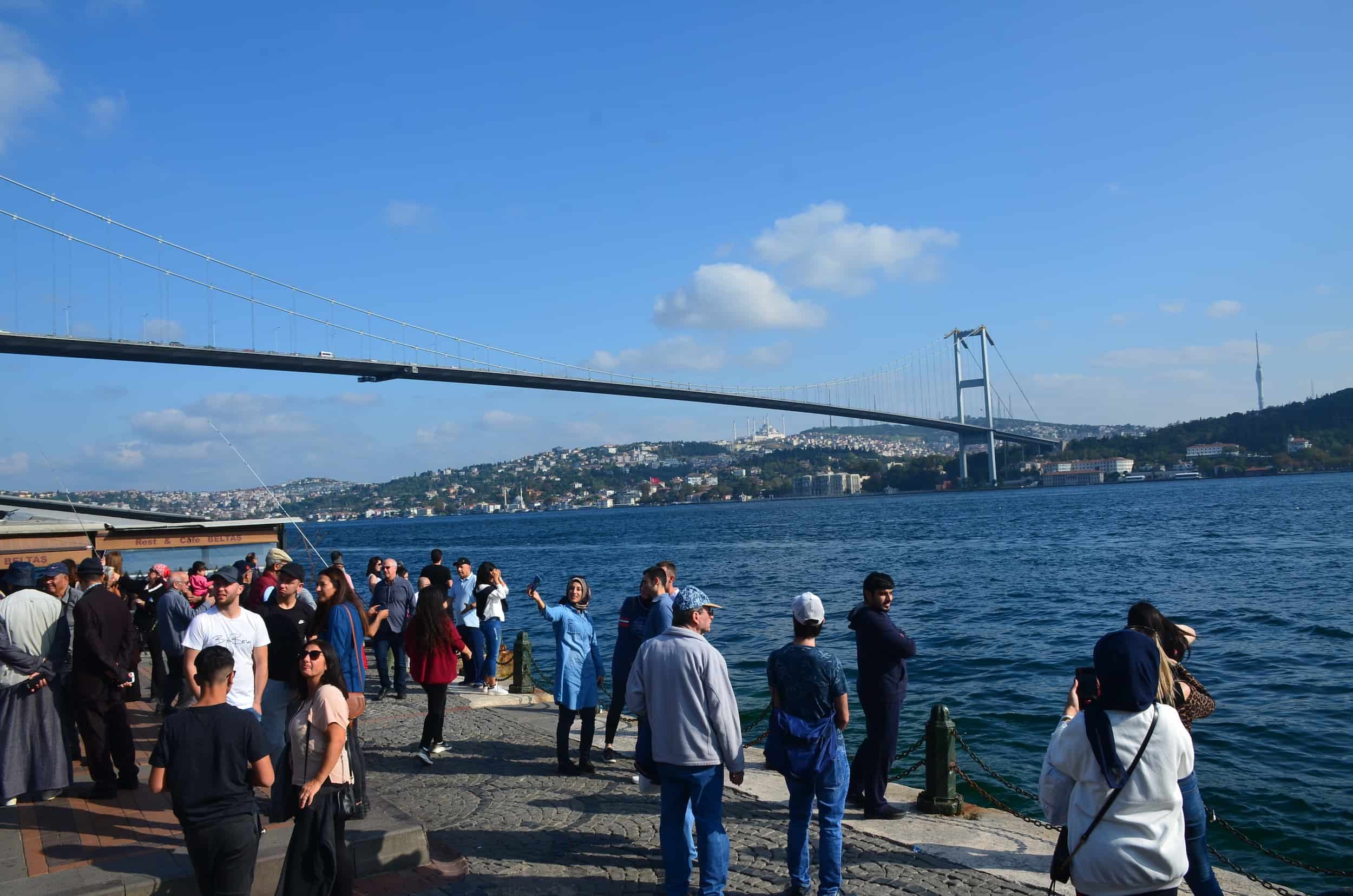 View of the Bosporus Bridge in Ortaköy, Istanbul, Turkey