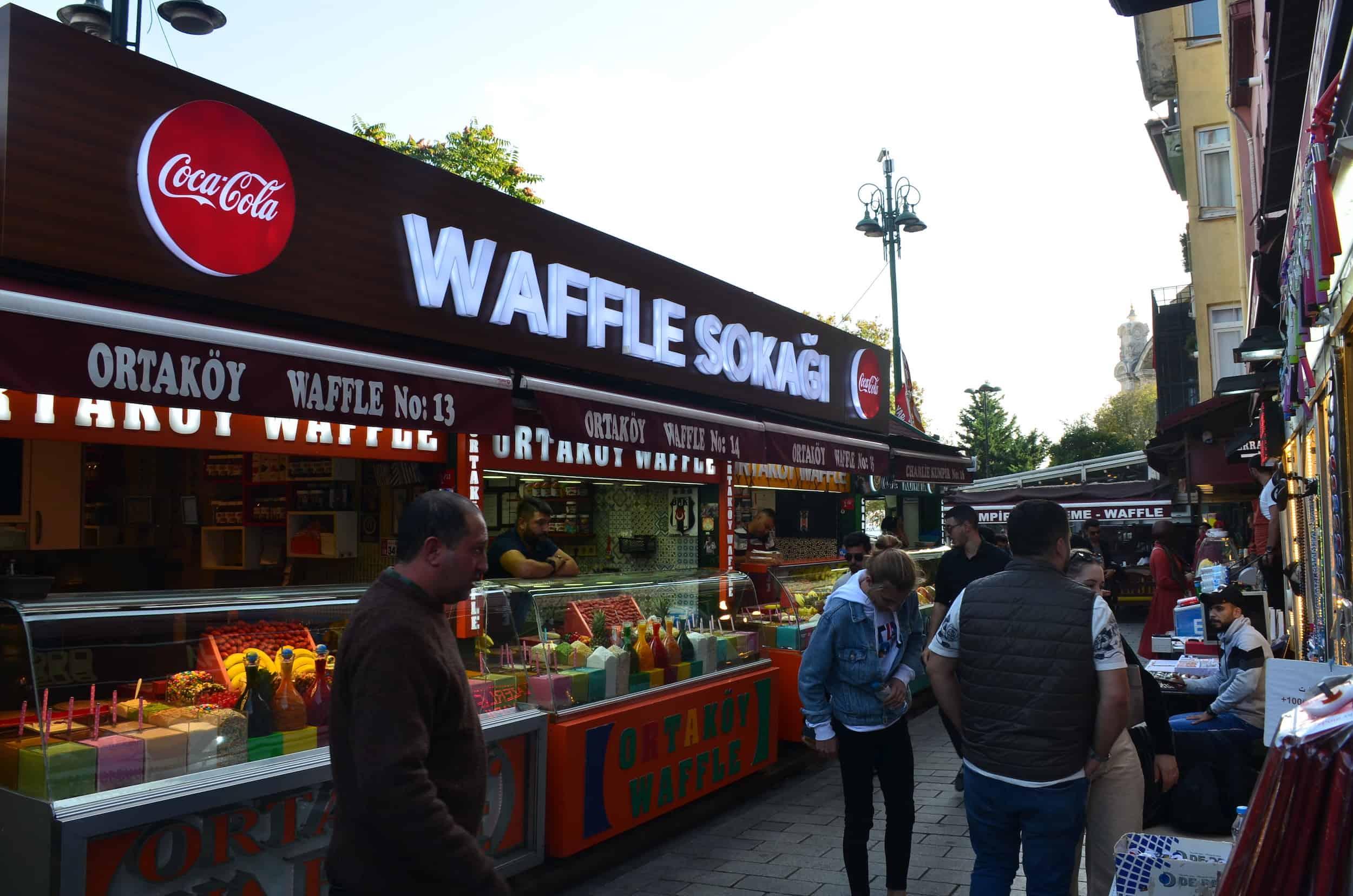 Waffle shop in Ortaköy, Istanbul, Turkey