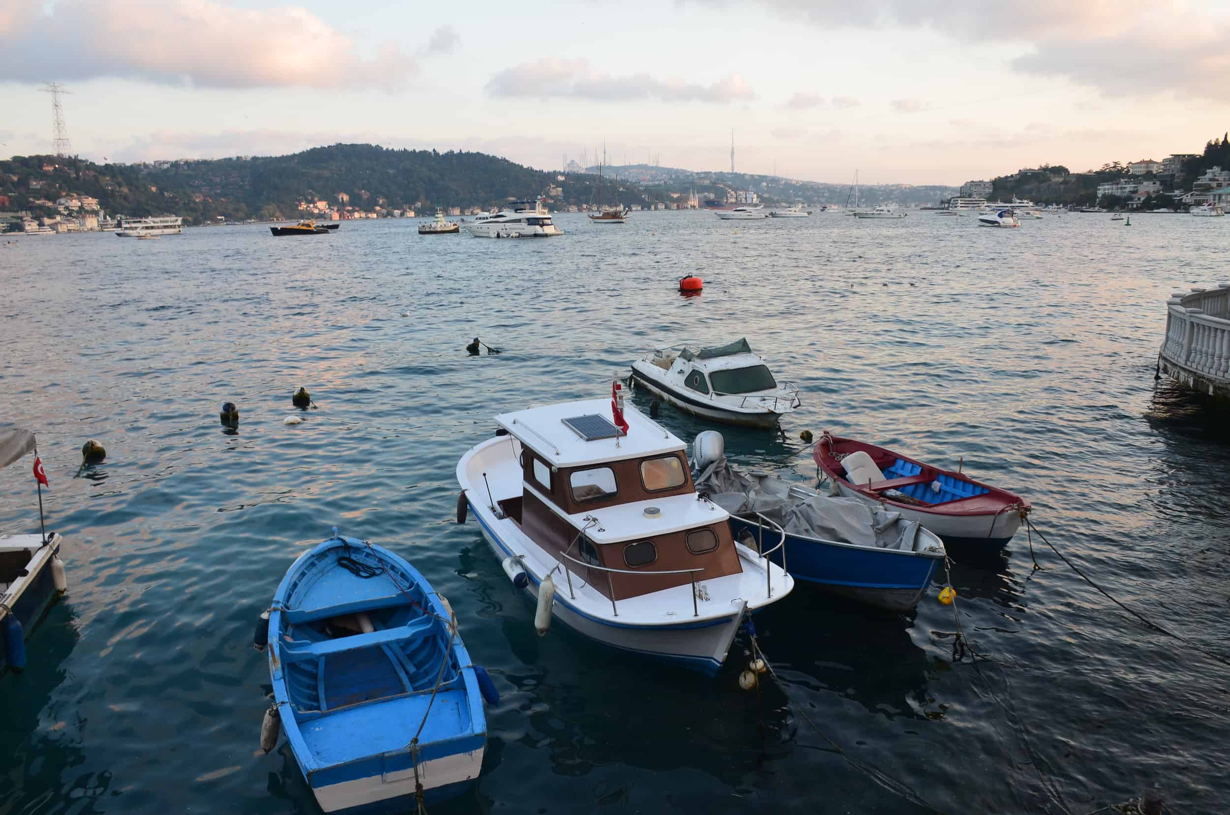Looking out onto the Bosporus in Bebek, Istanbul, Turkey