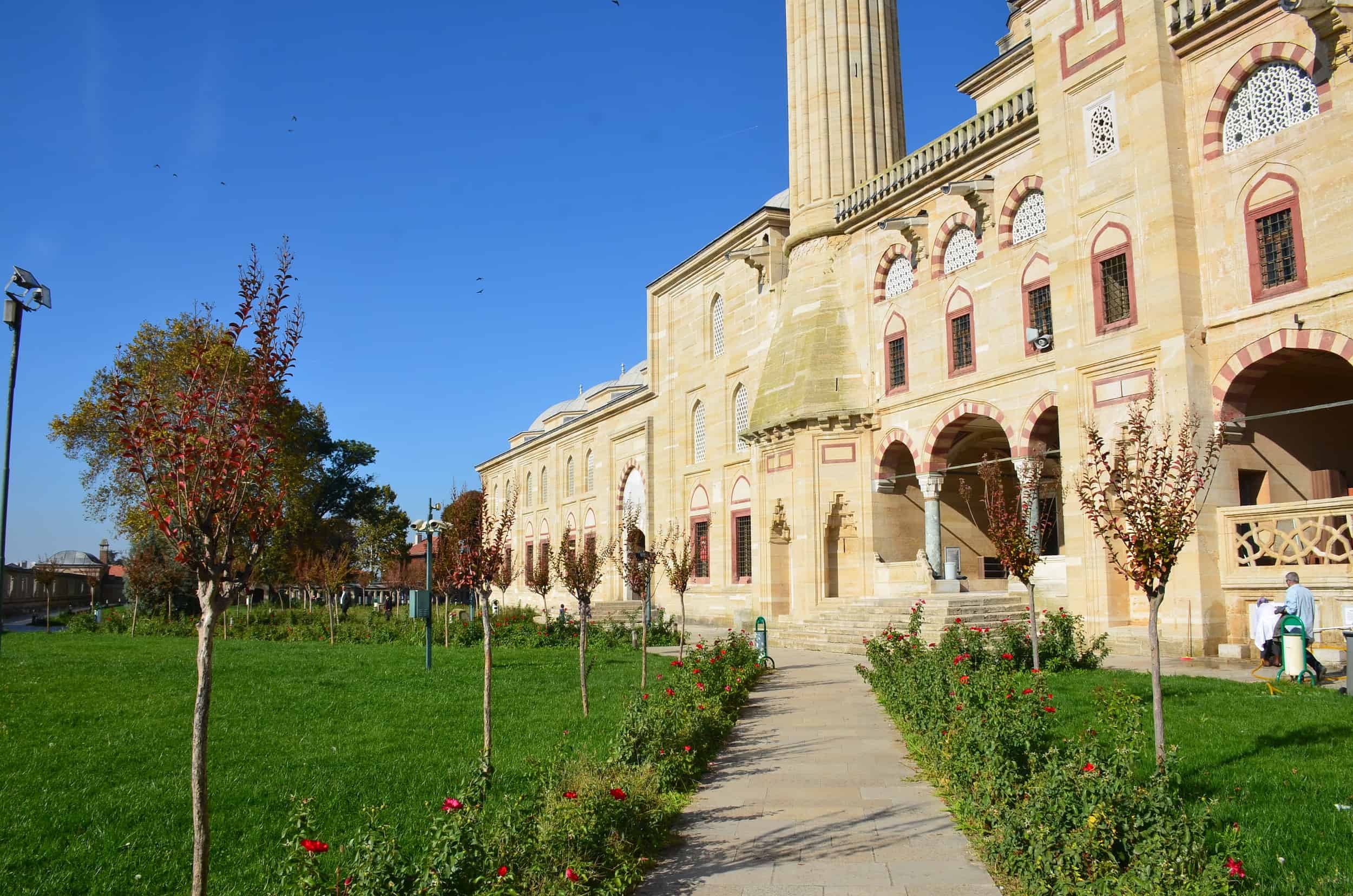 Outer courtyard at the Selimiye Mosque in Edirne, Turkey