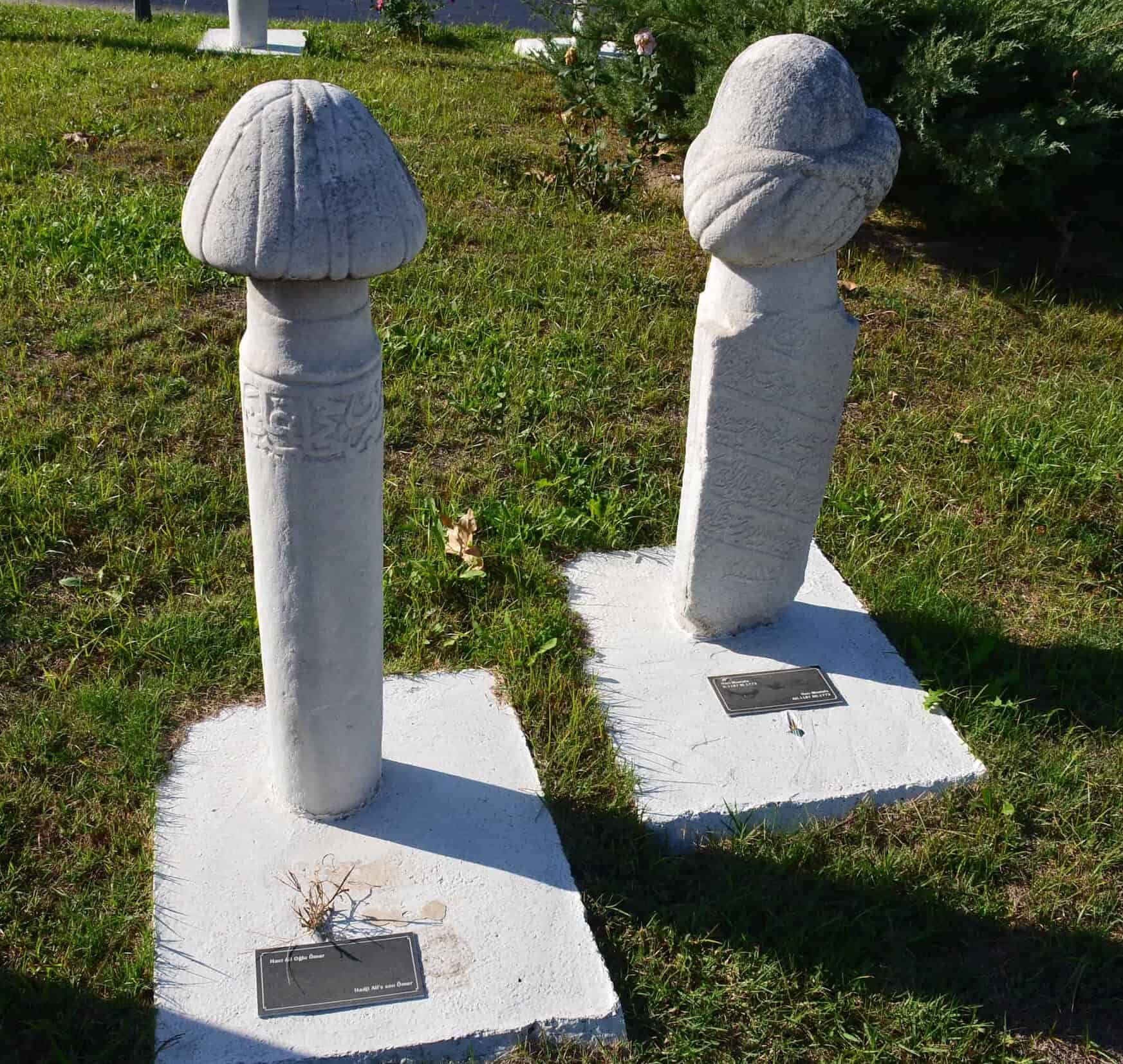 Tombstones of Hacı Ali's son Ömer (left) and Hacı Mustafa (d. 1773) (right)