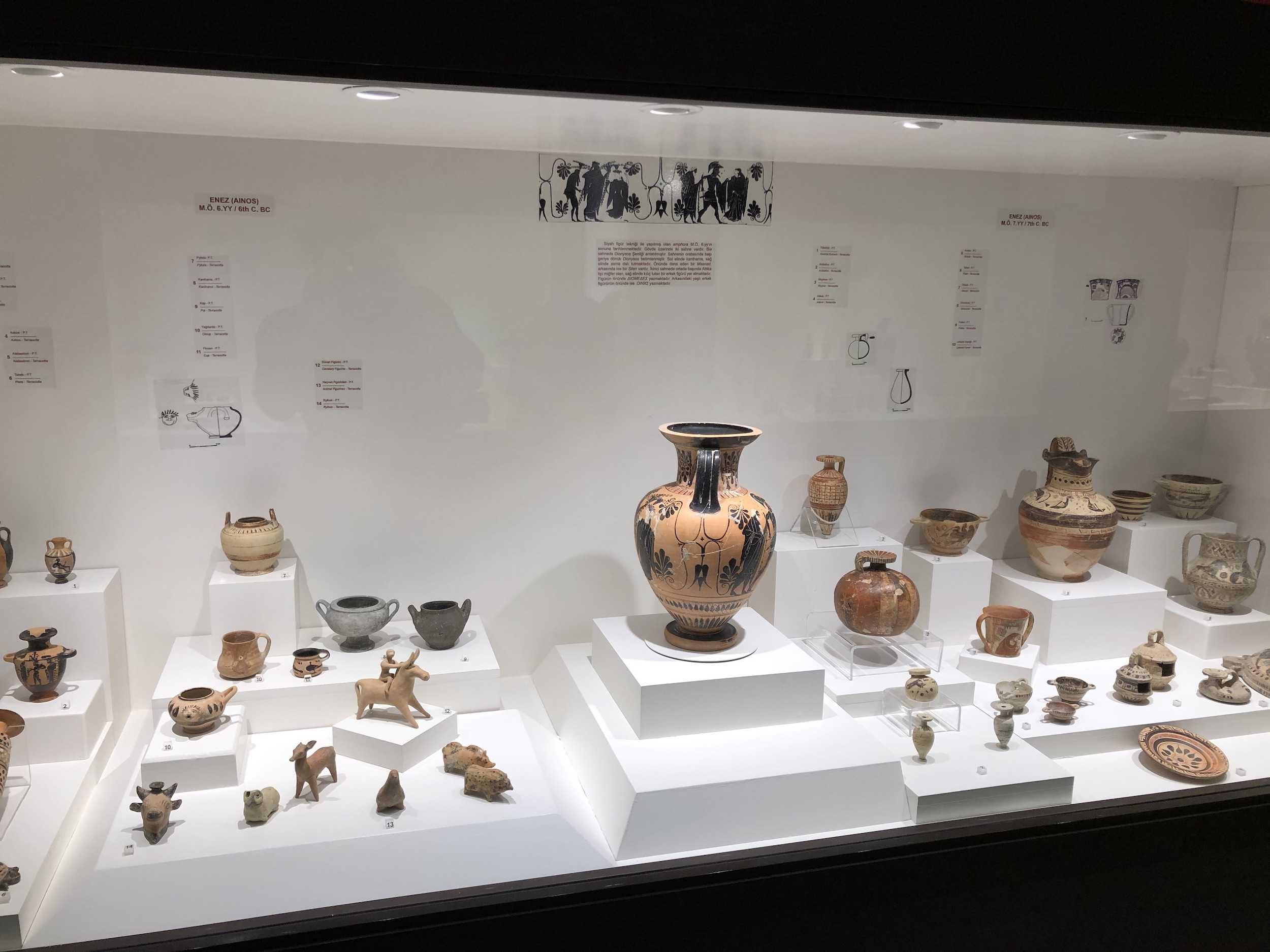 Artifacts excavated from Ainos at the Edirne Archaeology and Ethnography Museum in Edirne, Turkey