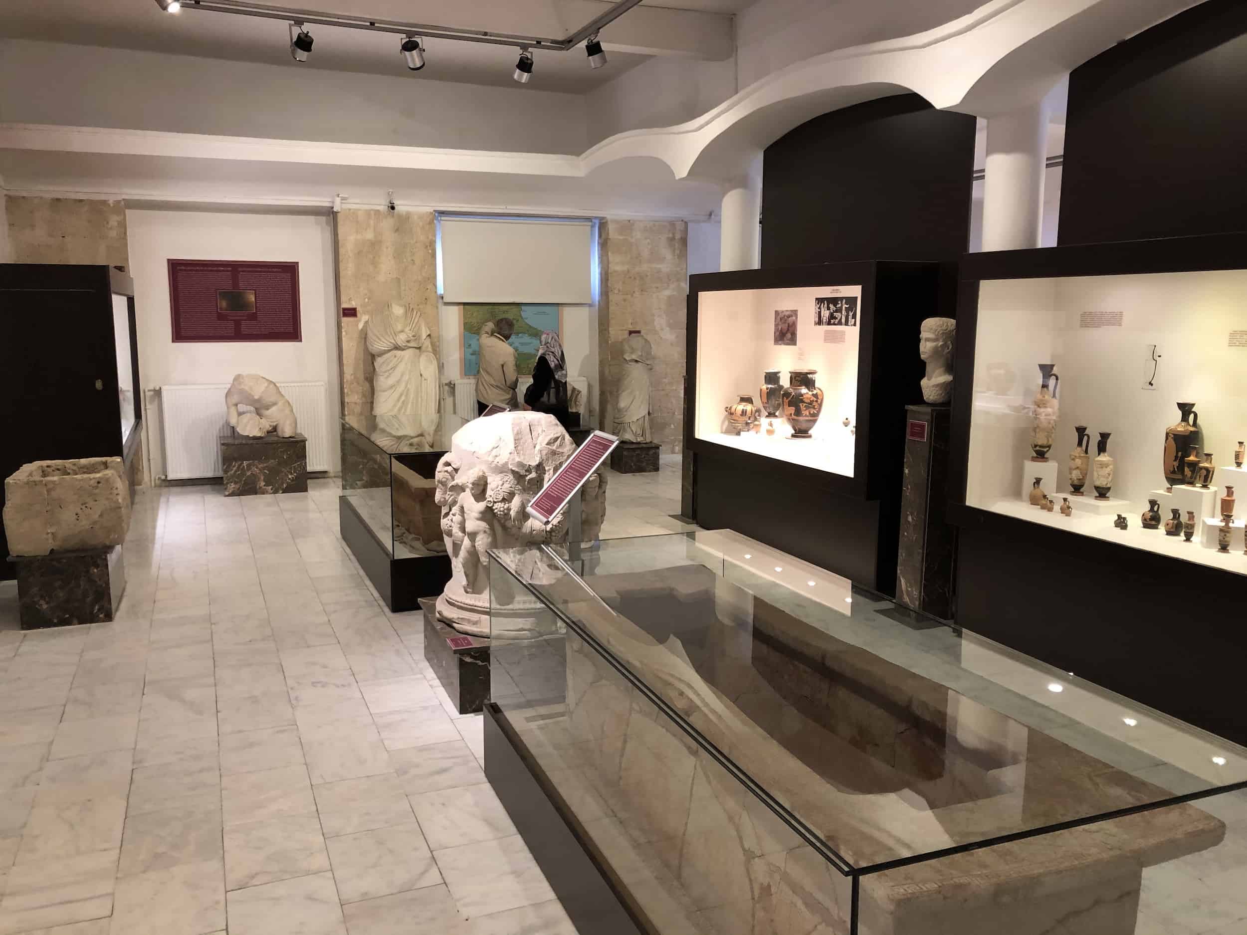 Second room in the archaeological section at the Edirne Archaeology and Ethnography Museum in Edirne, Turkey