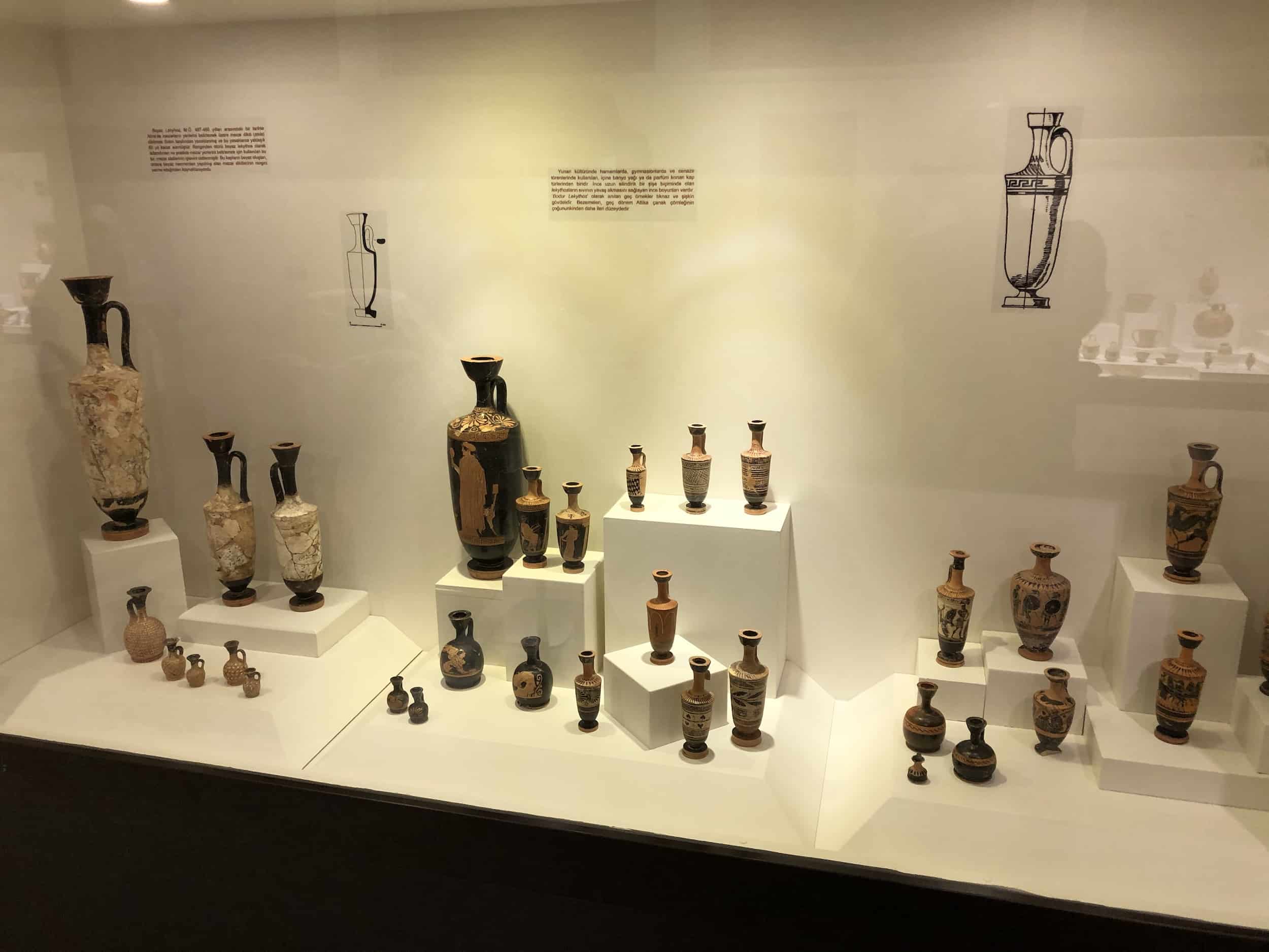 Ancient Greek pottery at the Edirne Archaeology and Ethnography Museum in Edirne, Turkey