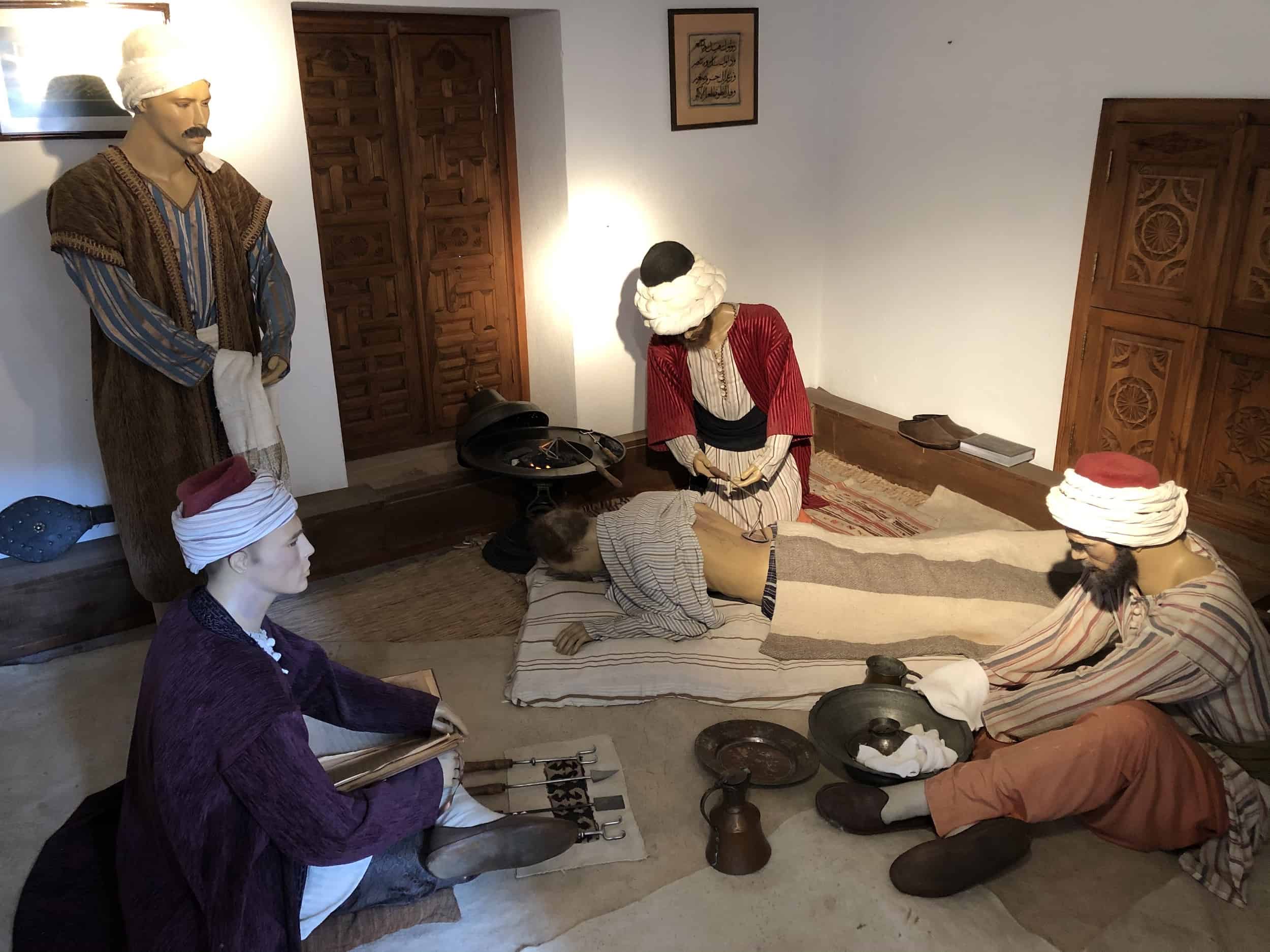 Treatment with cauterization at the Medical School at the Complex of Bayezid II Health Museum in Edirne, Turkey