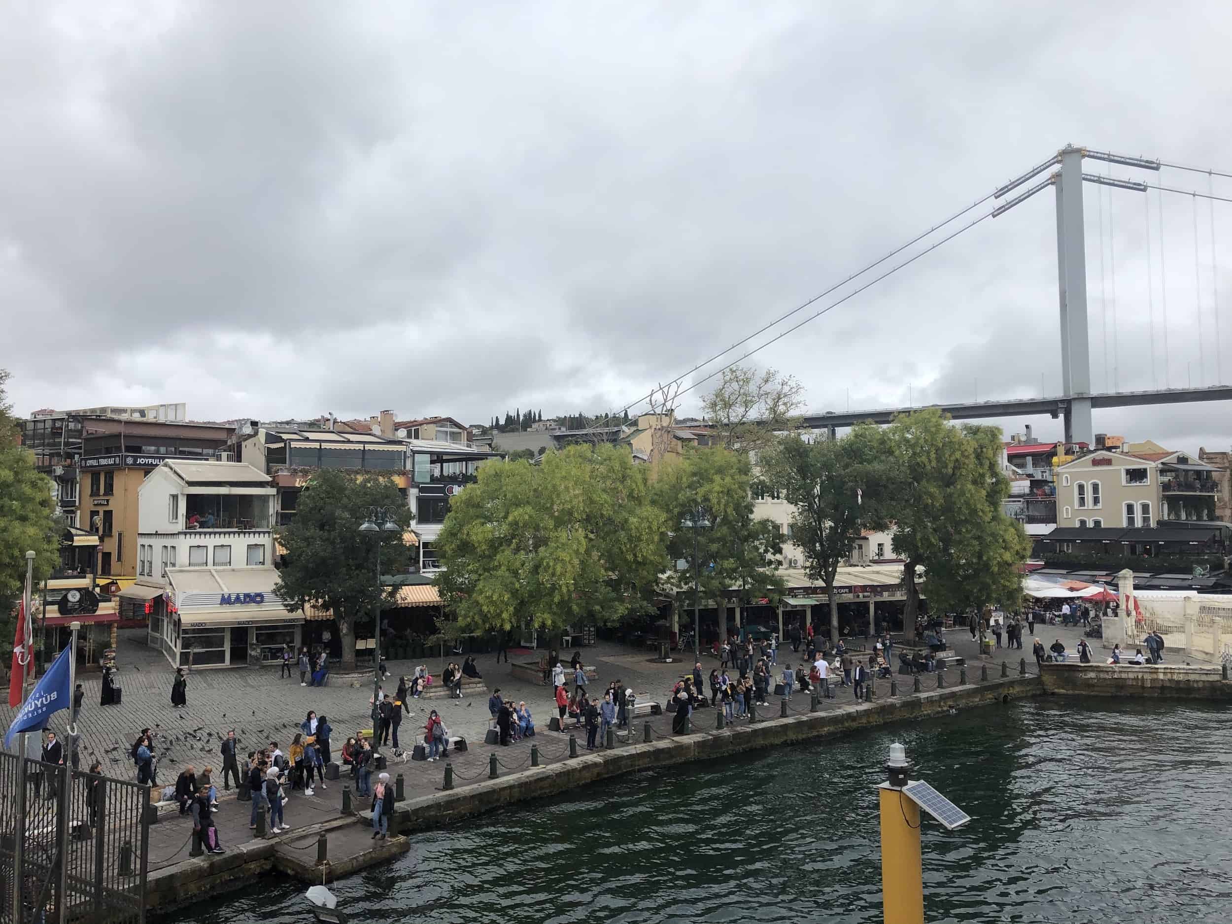 Ortaköy Square from a ferry in Ortaköy, Istanbul, Turkey