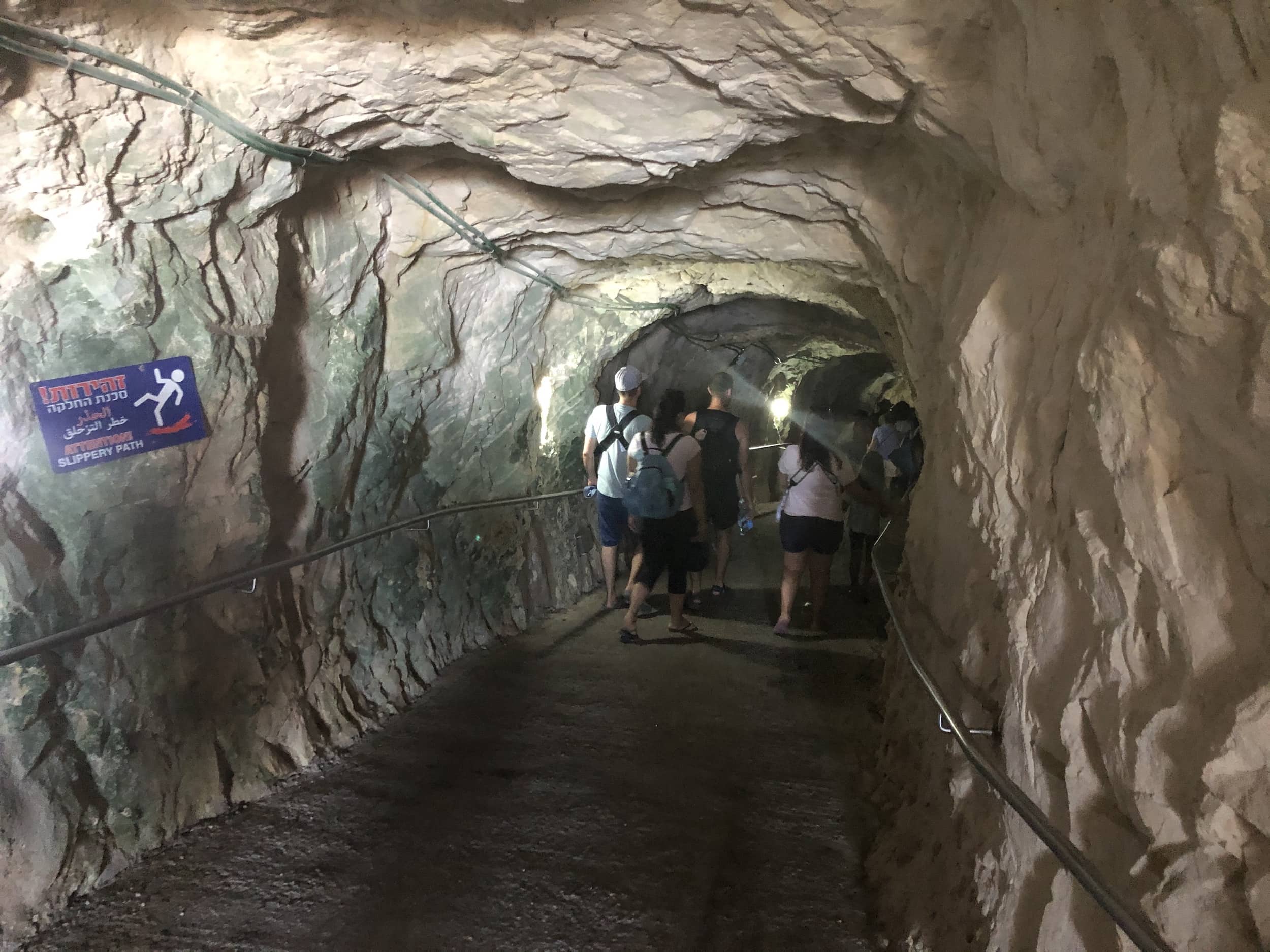 Tunnel to the grottoes at Rosh Hanikra, Israel