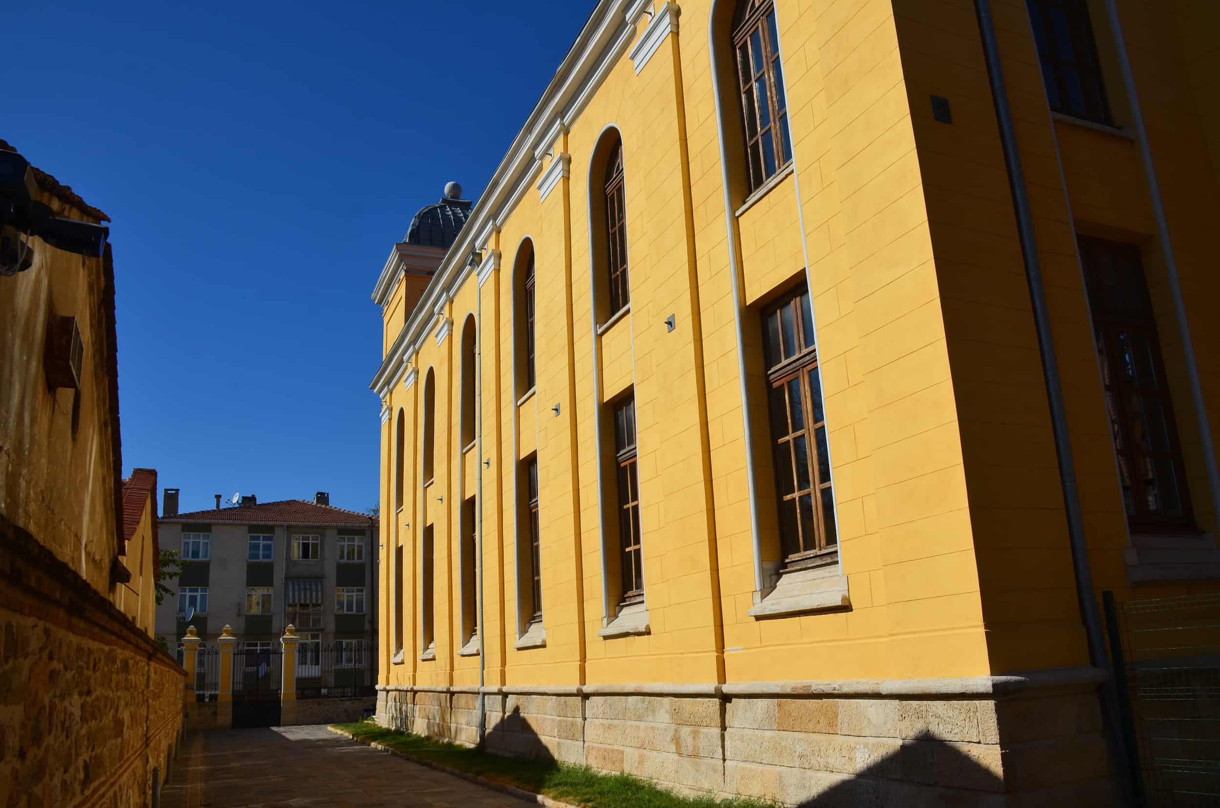 Side of the Grand Synagogue of Edirne, Turkey, in the historic city center