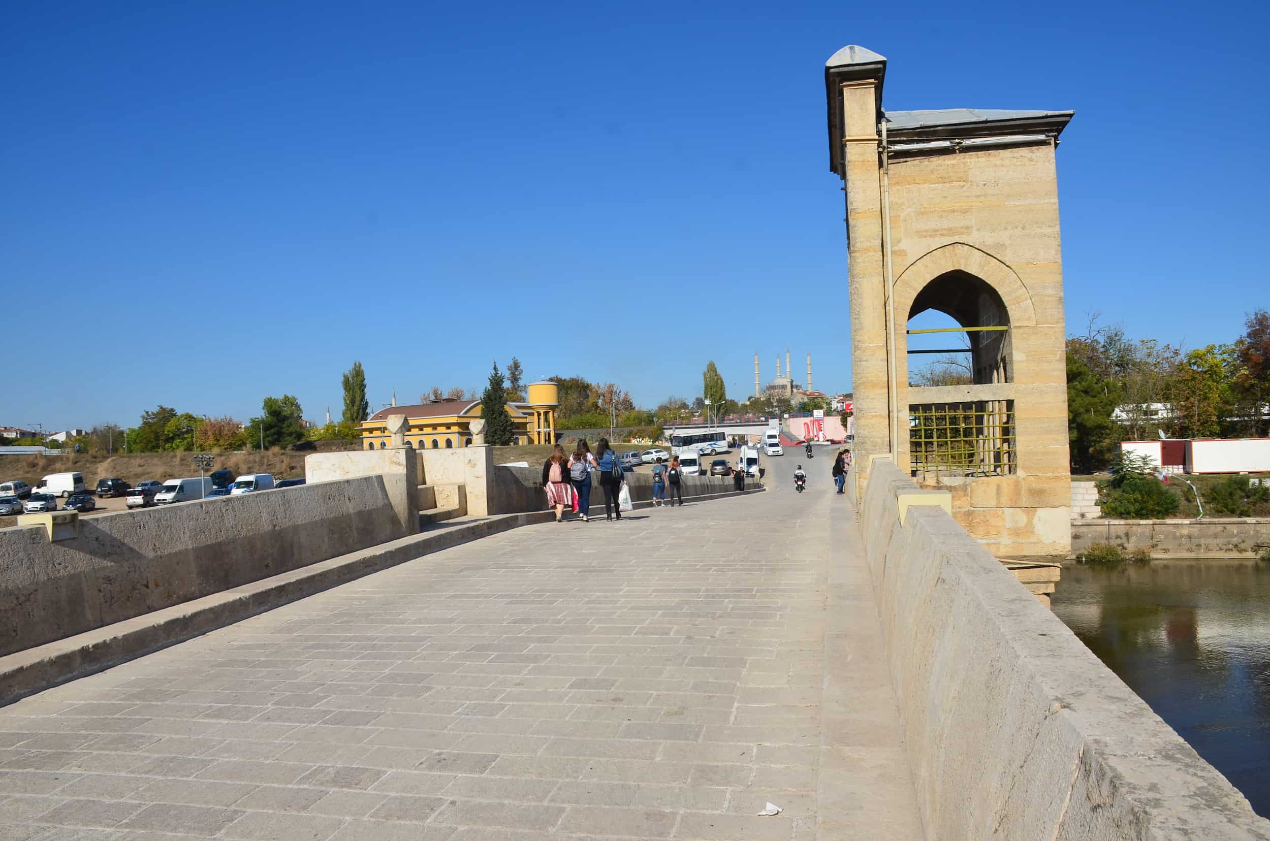 Tundzha Bridge outside the city center of Edirne, Turkey