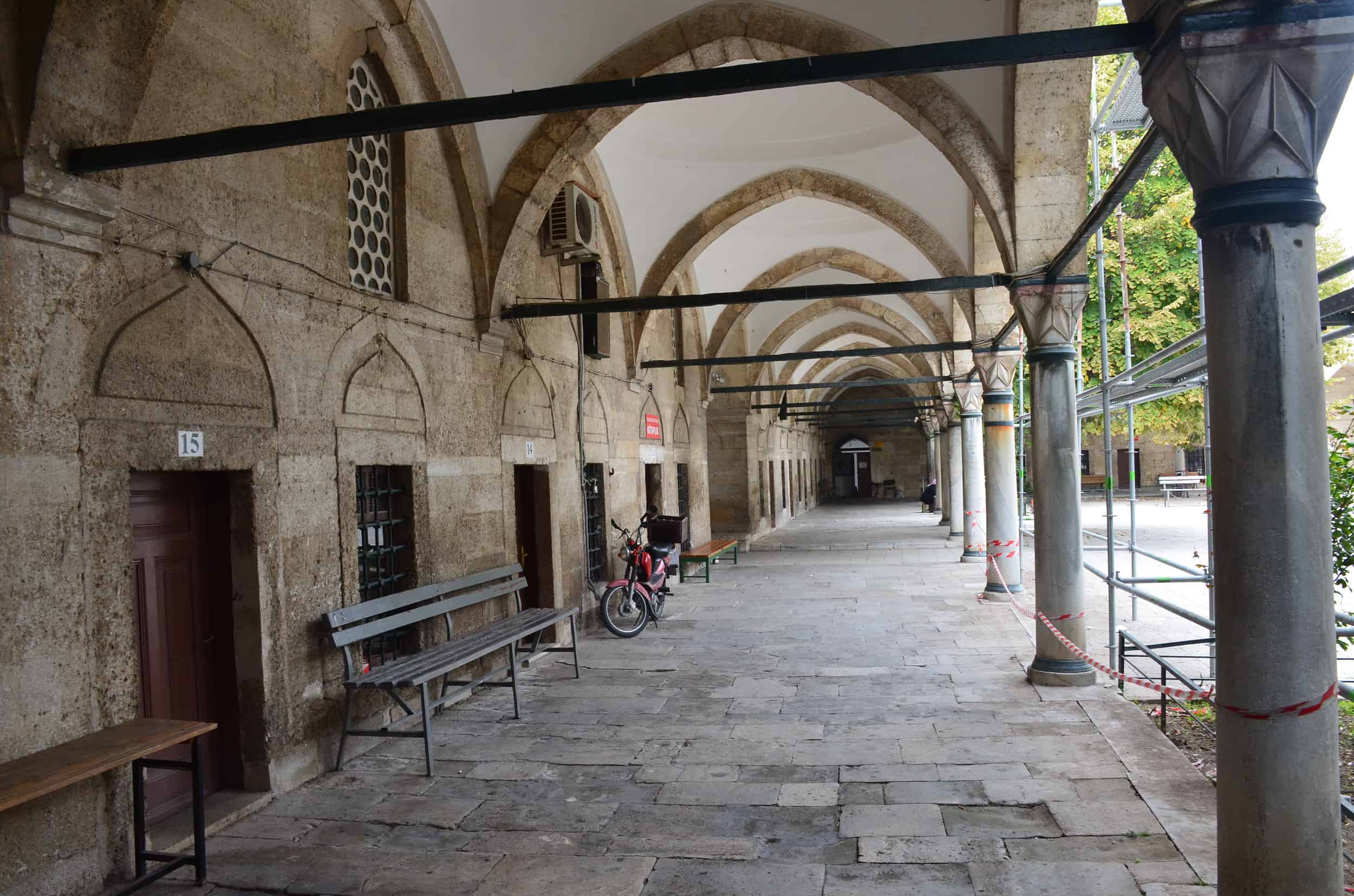 Portico of the madrasa of the Sokollu Mehmed Pasha Mosque in Lüleburgaz, Turkey