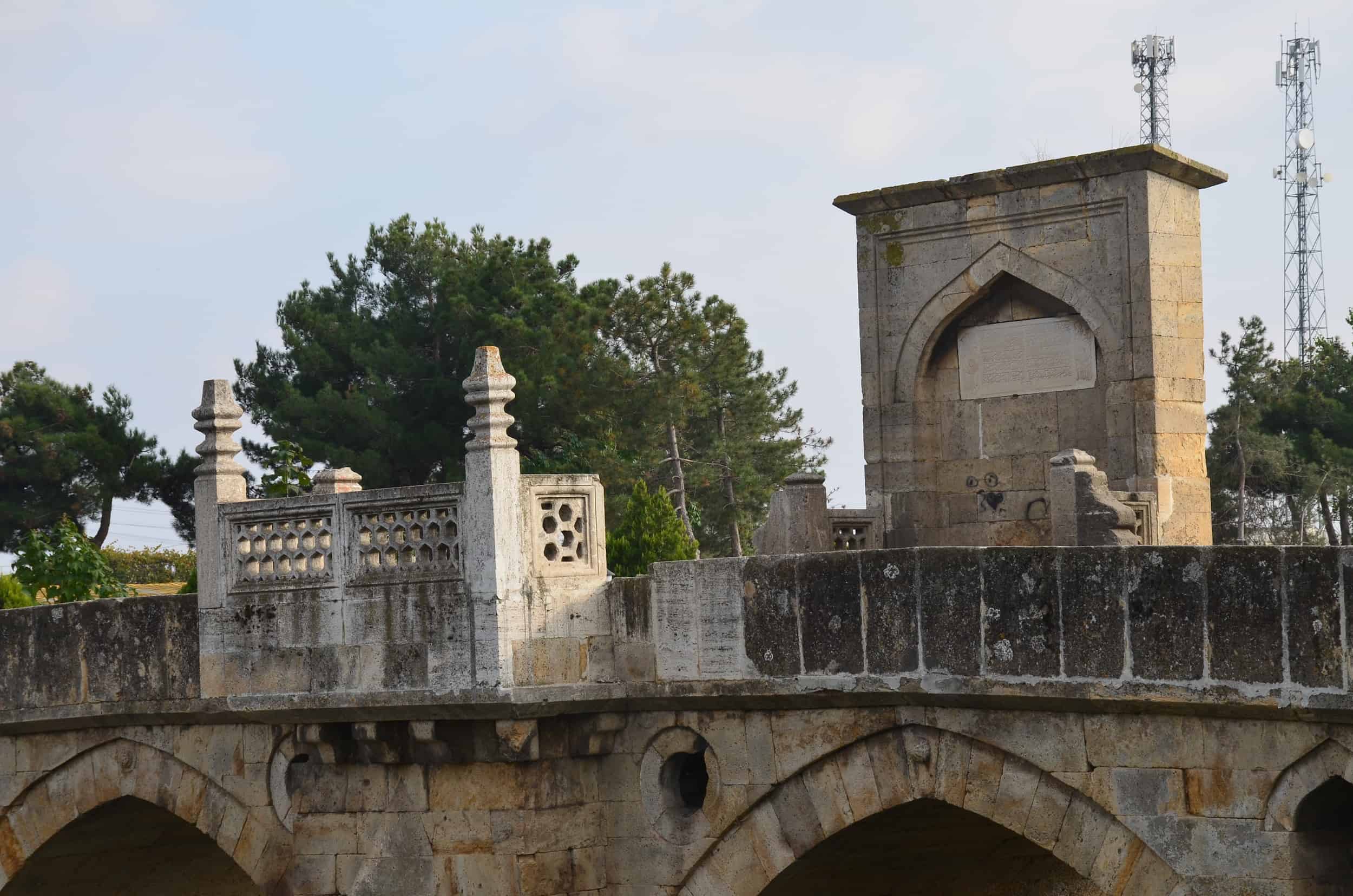 Tower and balcony on the bridge in Babaeski, Turkey