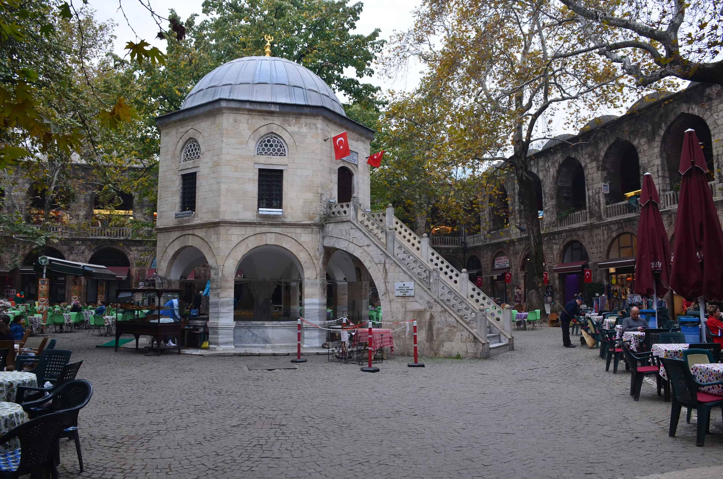 Elevated mosque at Koza Han in Bursa, Turkey