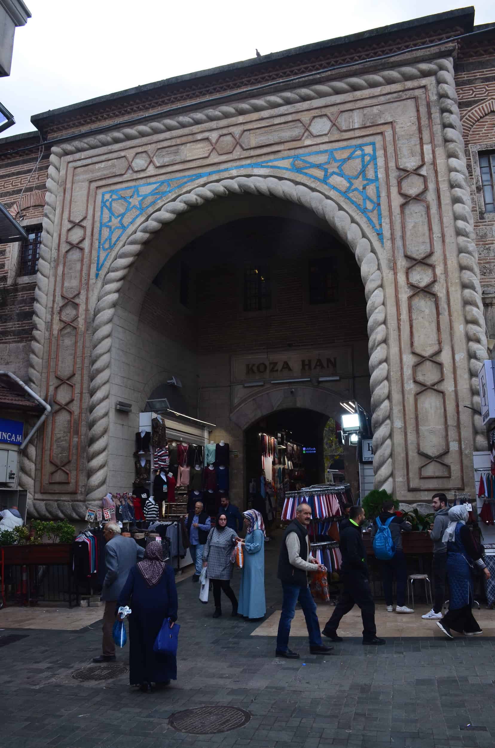 Main entrance to Koza Han in Bursa, Turkey