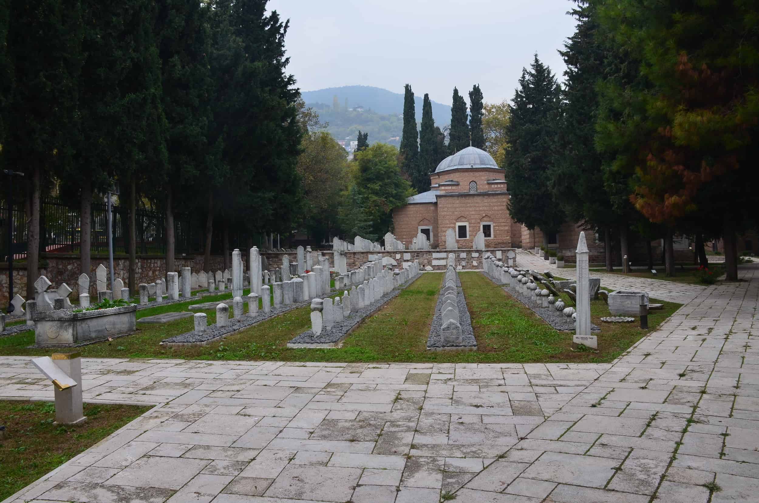 Tombstone exhibition at the Muradiye Complex in Bursa, Turkey