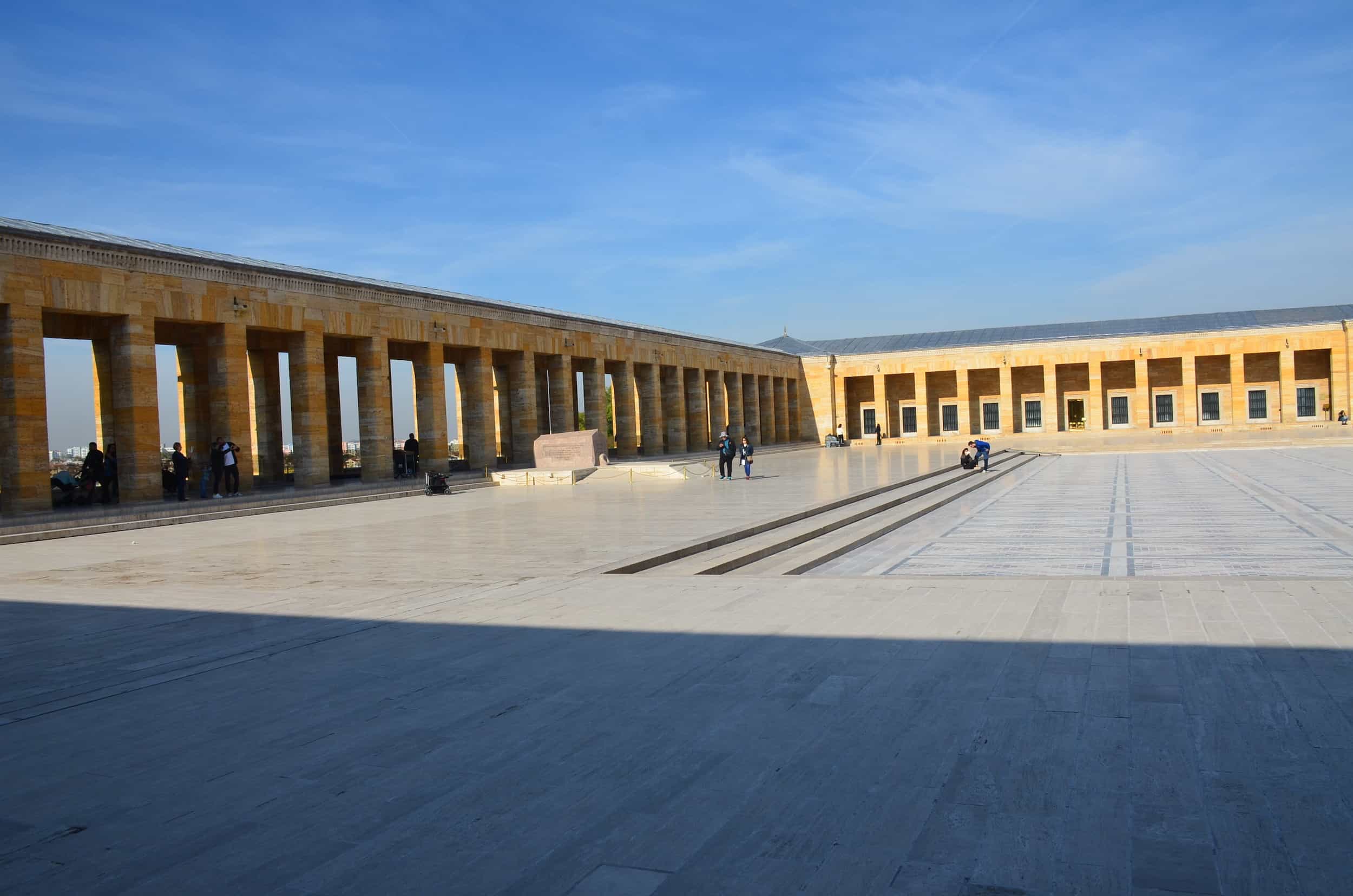 West side of the Ceremonial Plaza at Anıtkabir in Ankara, Turkey