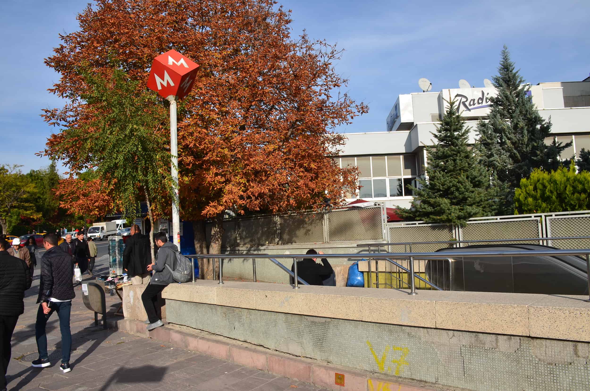 Outside Ulus metro station in Ankara, Turkey