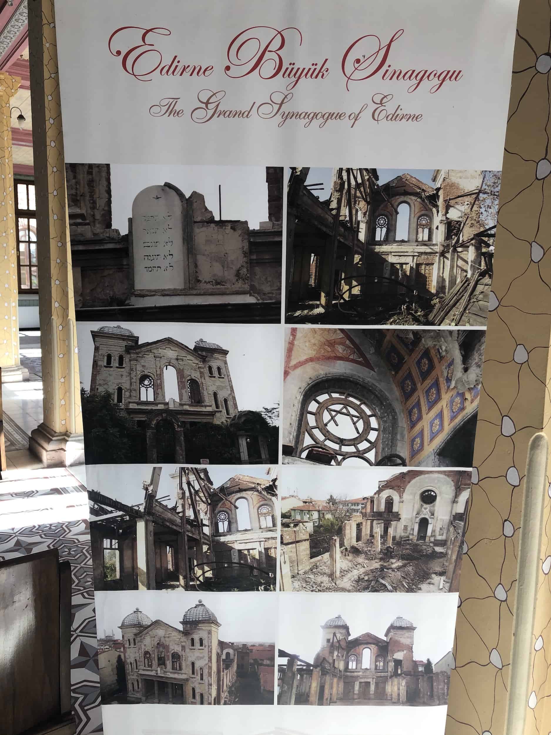 Photos of the synagogue before restoration at the Grand Synagogue of Edirne, Turkey, in the historic city center