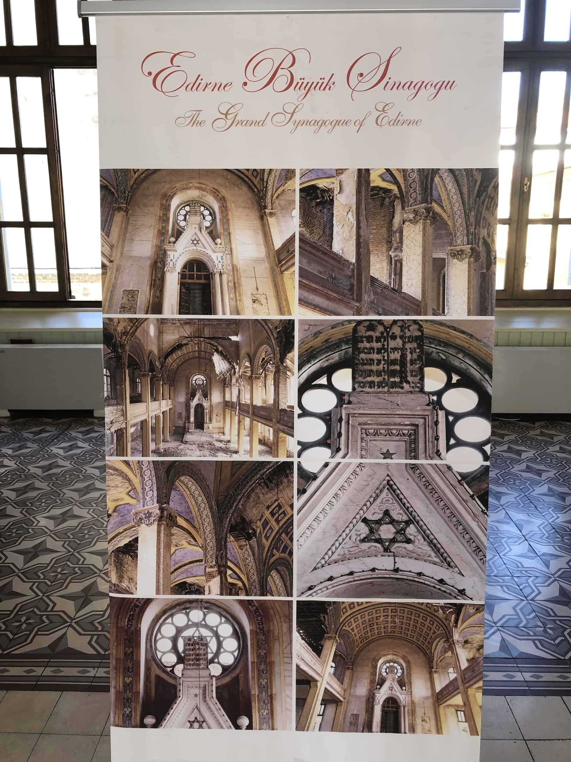 Photos of the synagogue during restoration at the Grand Synagogue of Edirne, Turkey, in the historic city center