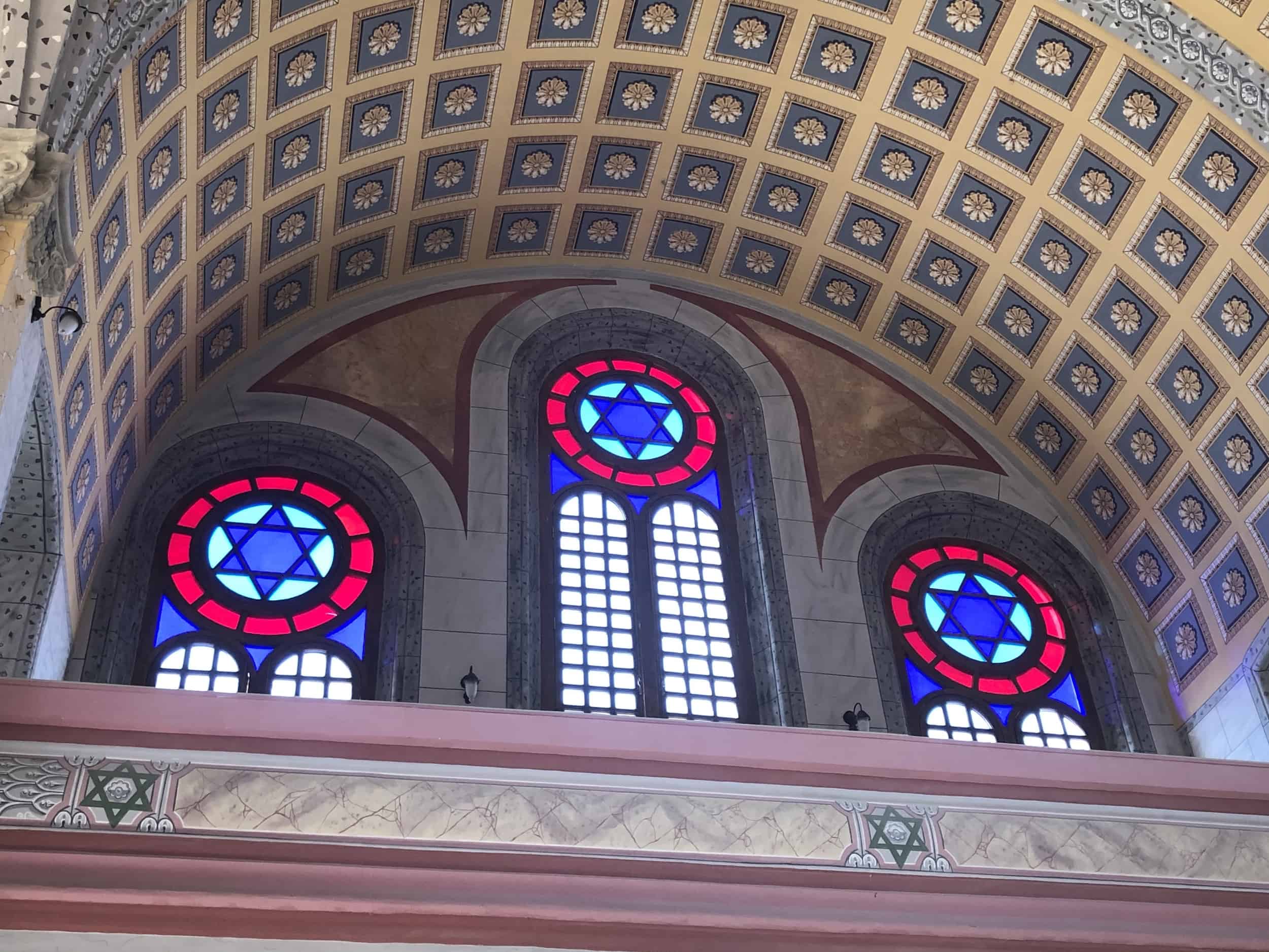 Windows at the Grand Synagogue of Edirne, Turkey, in the historic city center