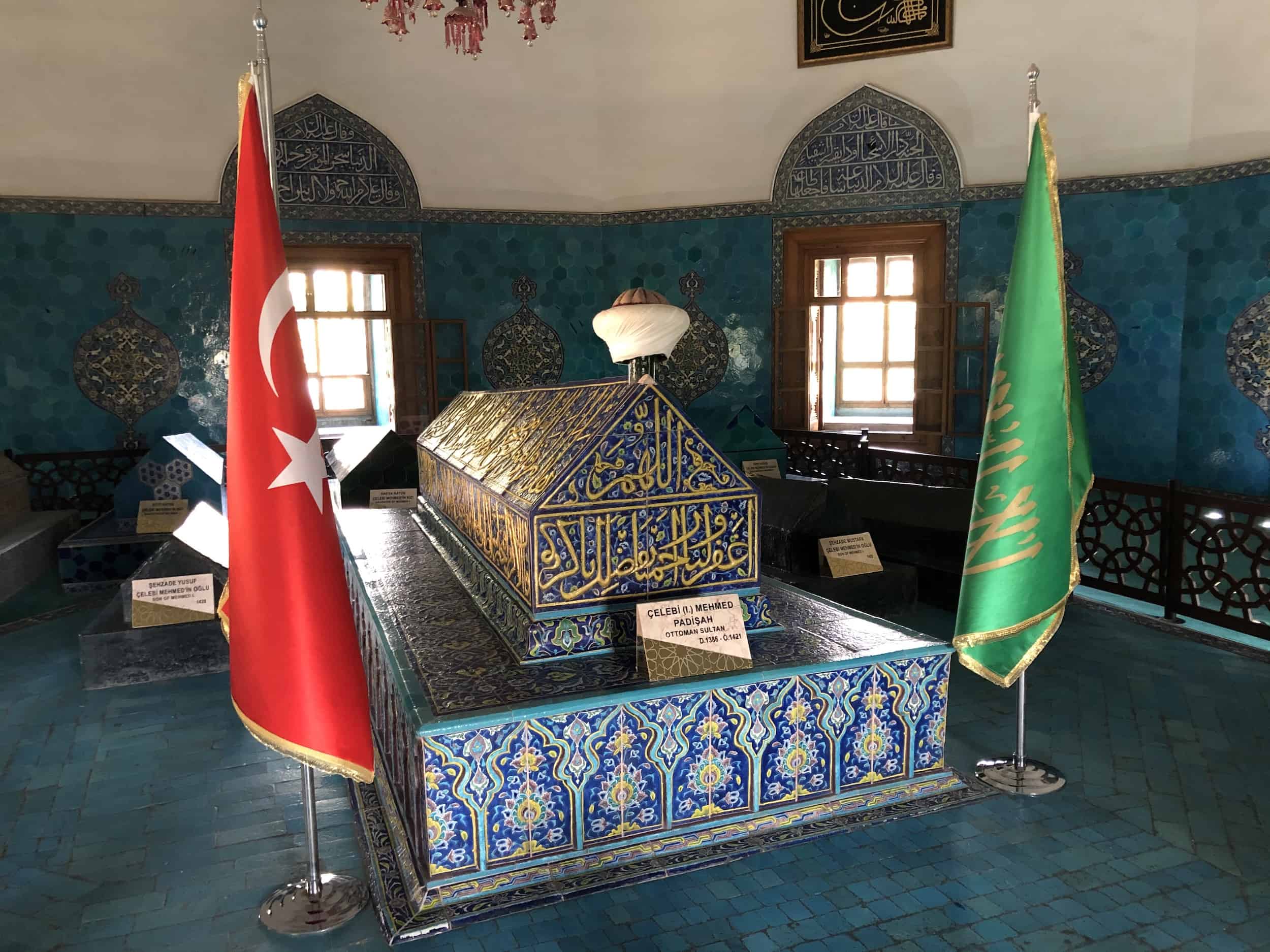 Sarcophagus of Sultan Mehmed I at the Green Tomb in Bursa, Turkey
