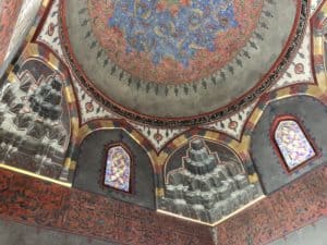Decorations in the tomb of Şirin Hatun at the Muradiye Complex in Bursa, Turkey