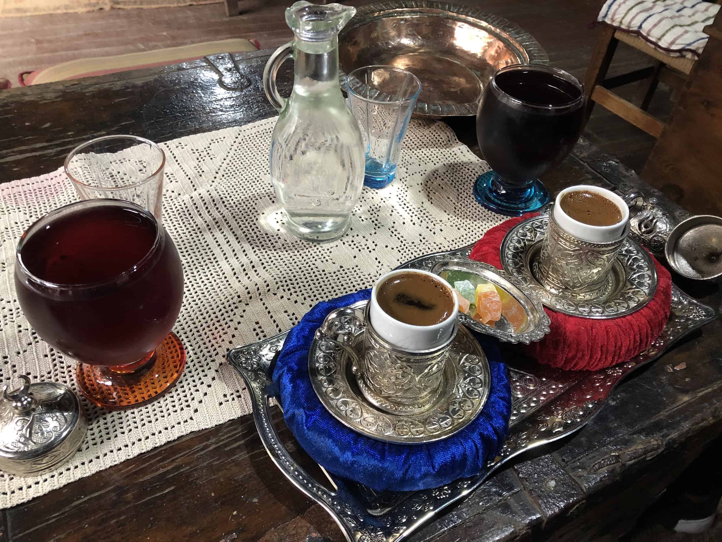Turkish coffee at the Küpeli Ev in Cumalıkızık, Bursa, Turkey