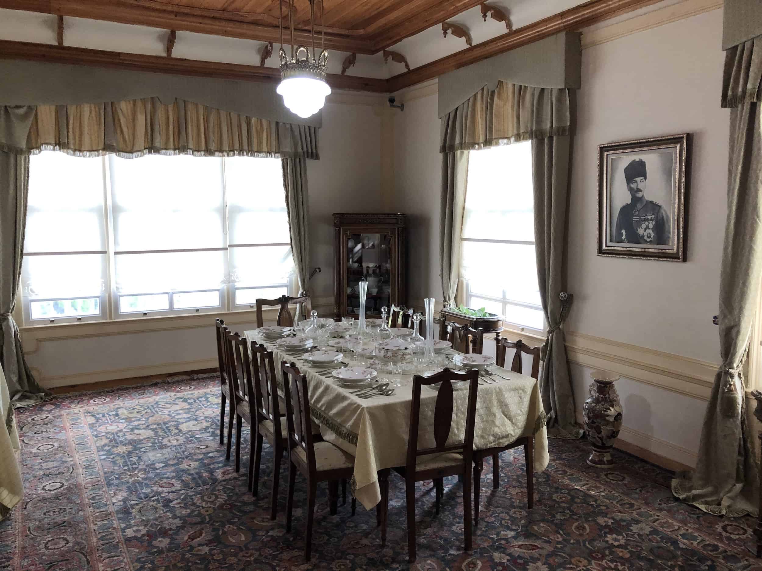 Dining room at the Bursa Atatürk House Museum in Bursa, Turkey