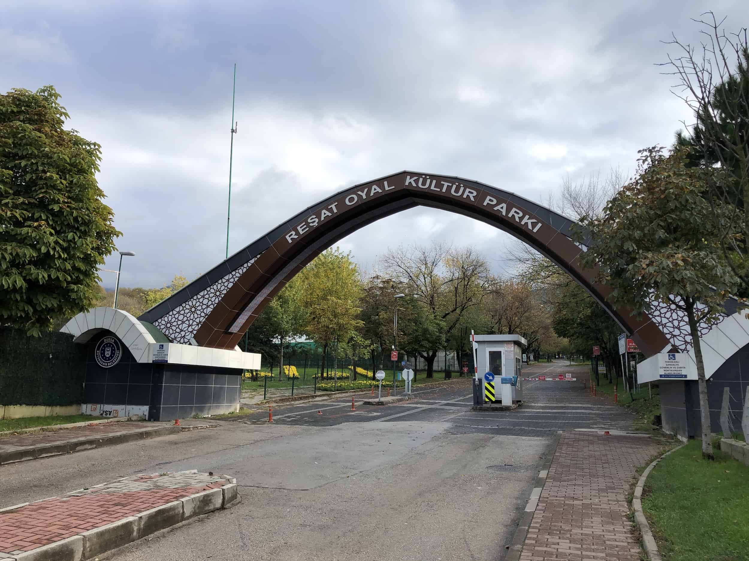 North entrance to Reşat Oyal Culture Park in Bursa, Turkey