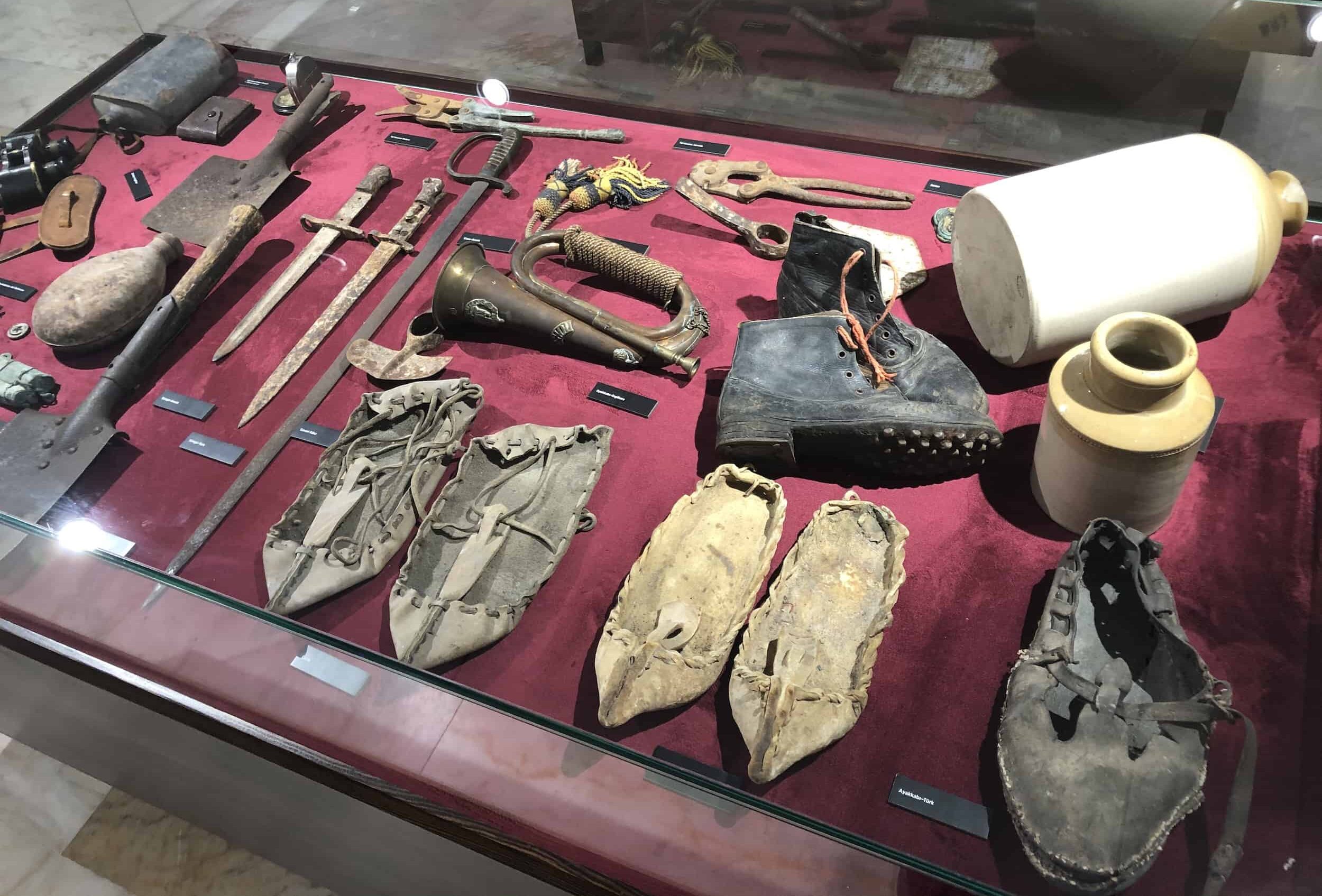Items used by Ottoman soldiers at Gallipoli at the Anadolu University Republic History Museum in Eskişehir, Turkey