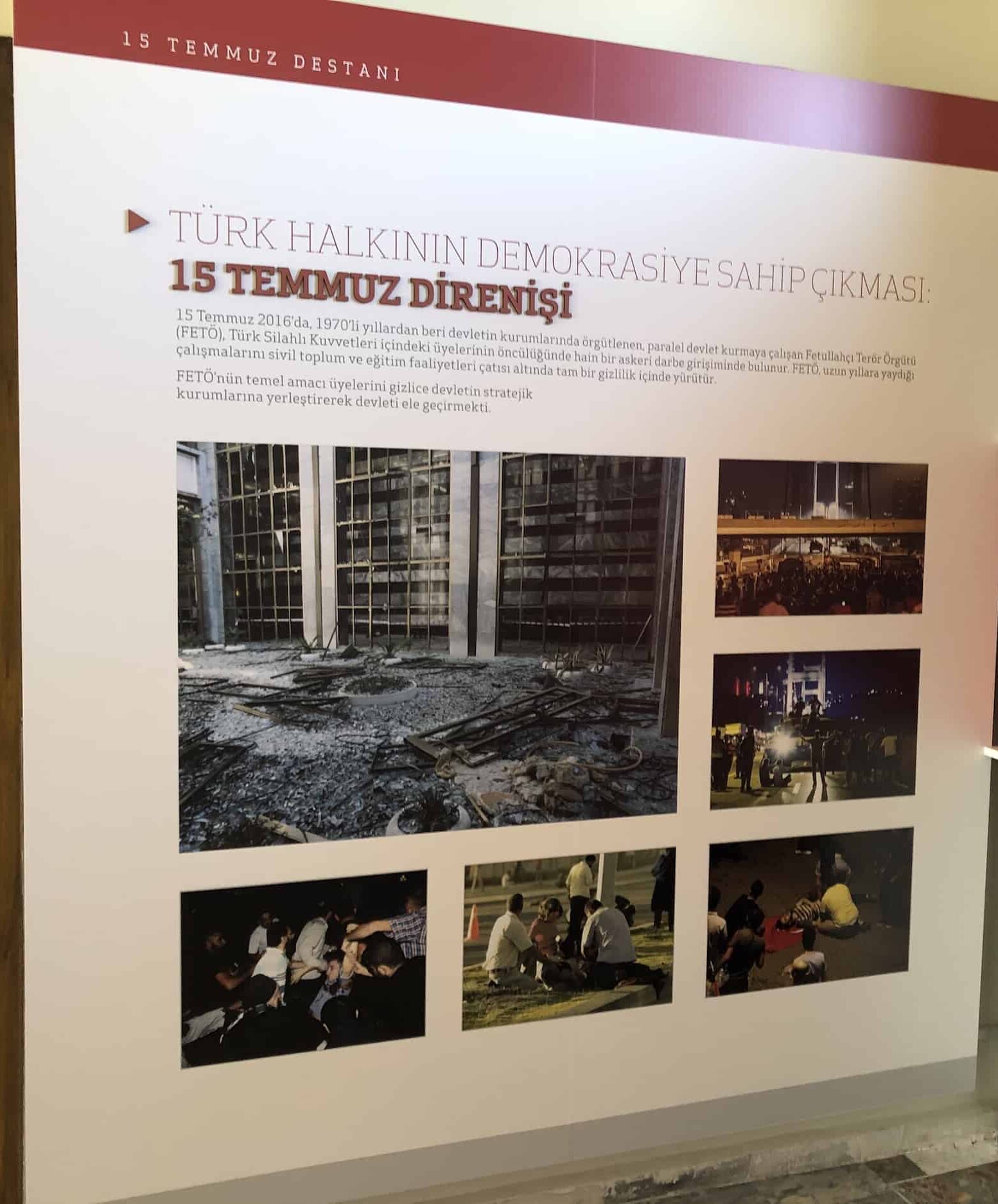 Information about the 2016 coup attempt at the Anadolu University Republic History Museum