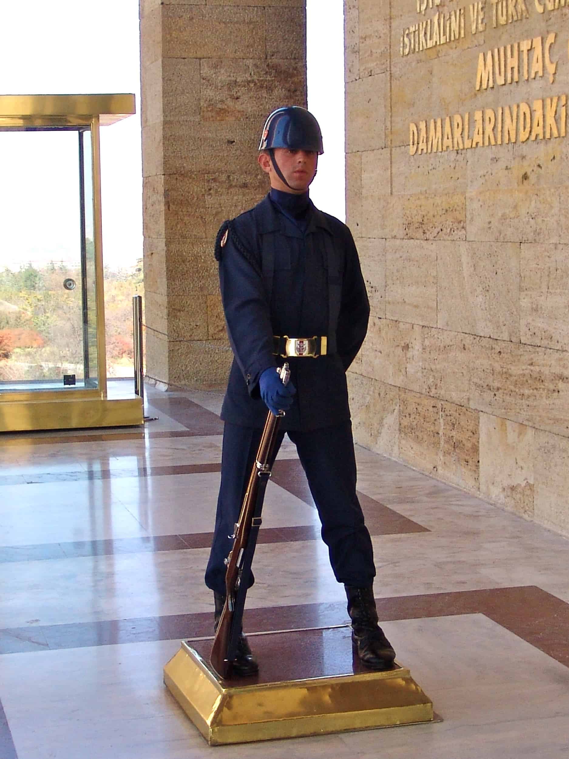 Turkish soldier at Anıtkabir in Ankara, Turkey
