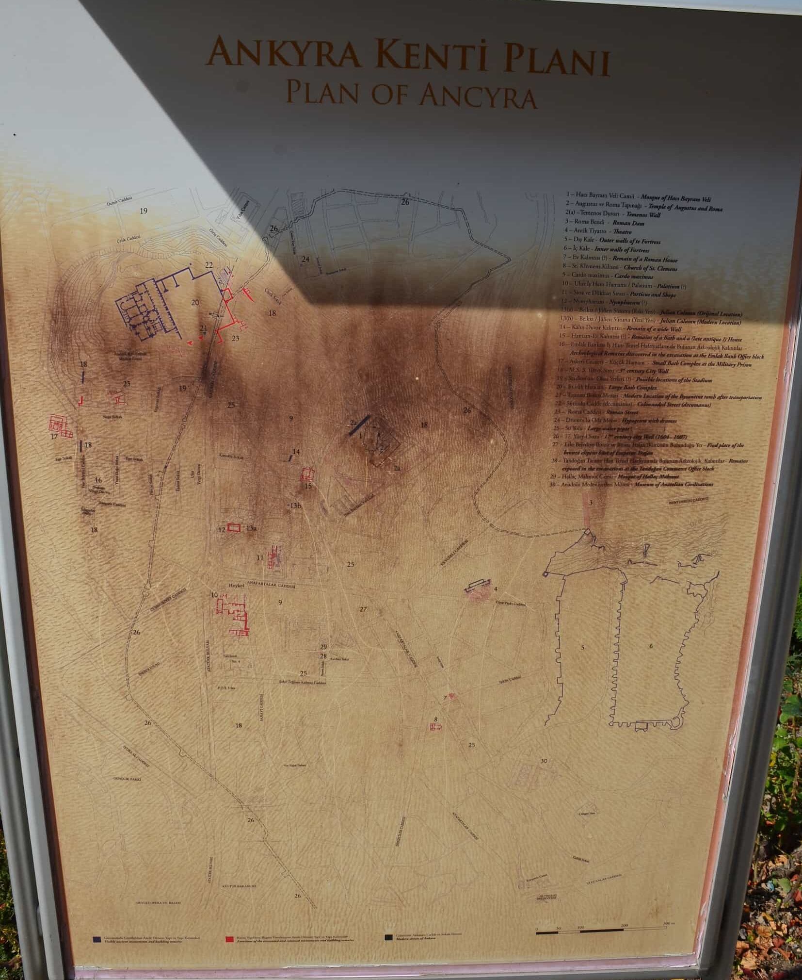 Map of ancient Ancyra