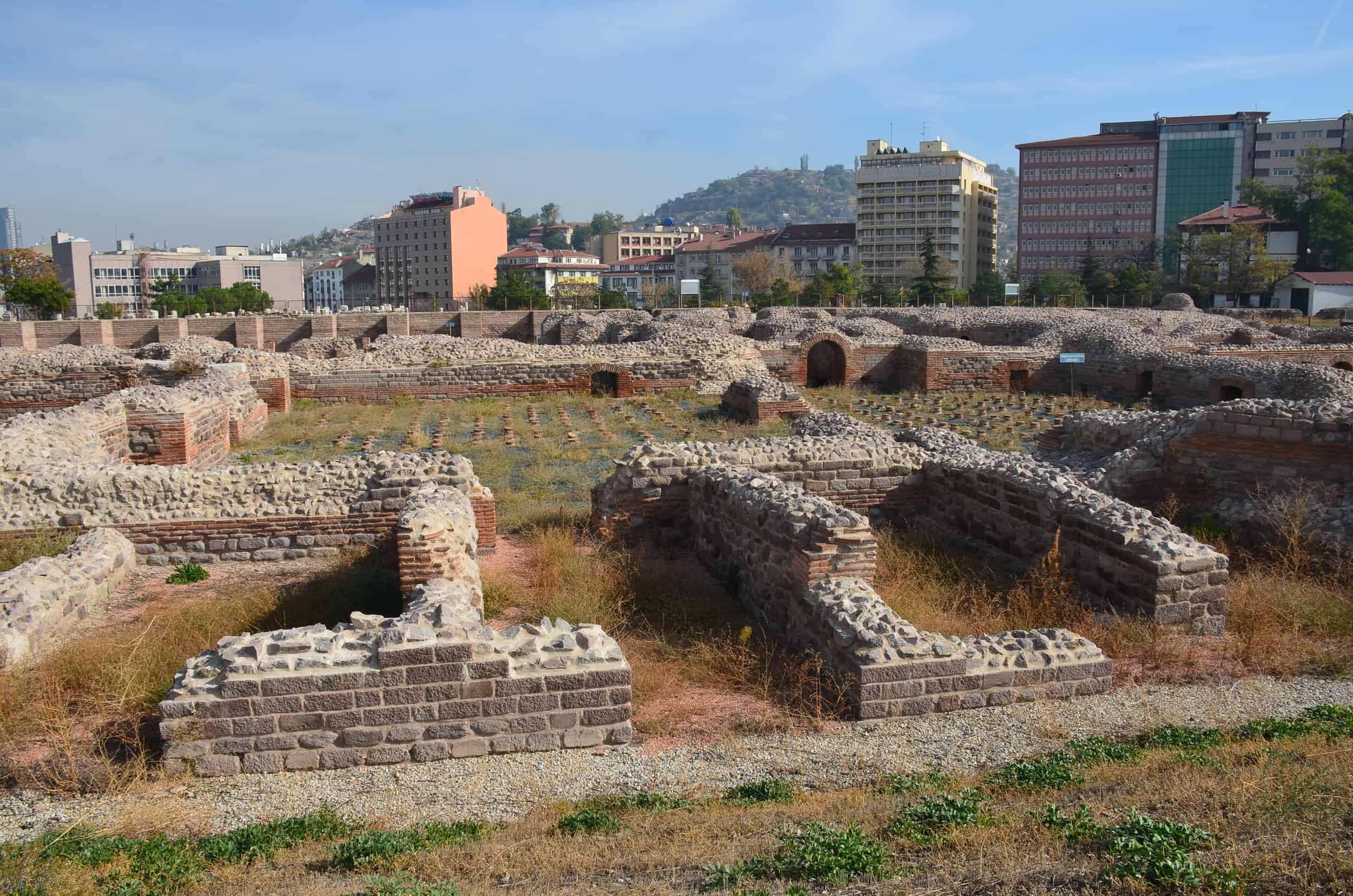 Heated rooms and hypocaust at the Roman Baths of Ankara in Ankara, Turkey