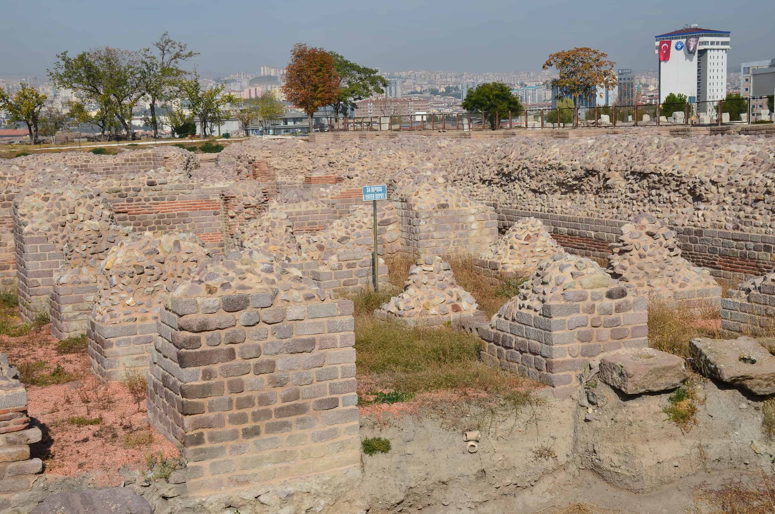 Water depot at the Roman Baths of Ankara in Ankara, Turkey