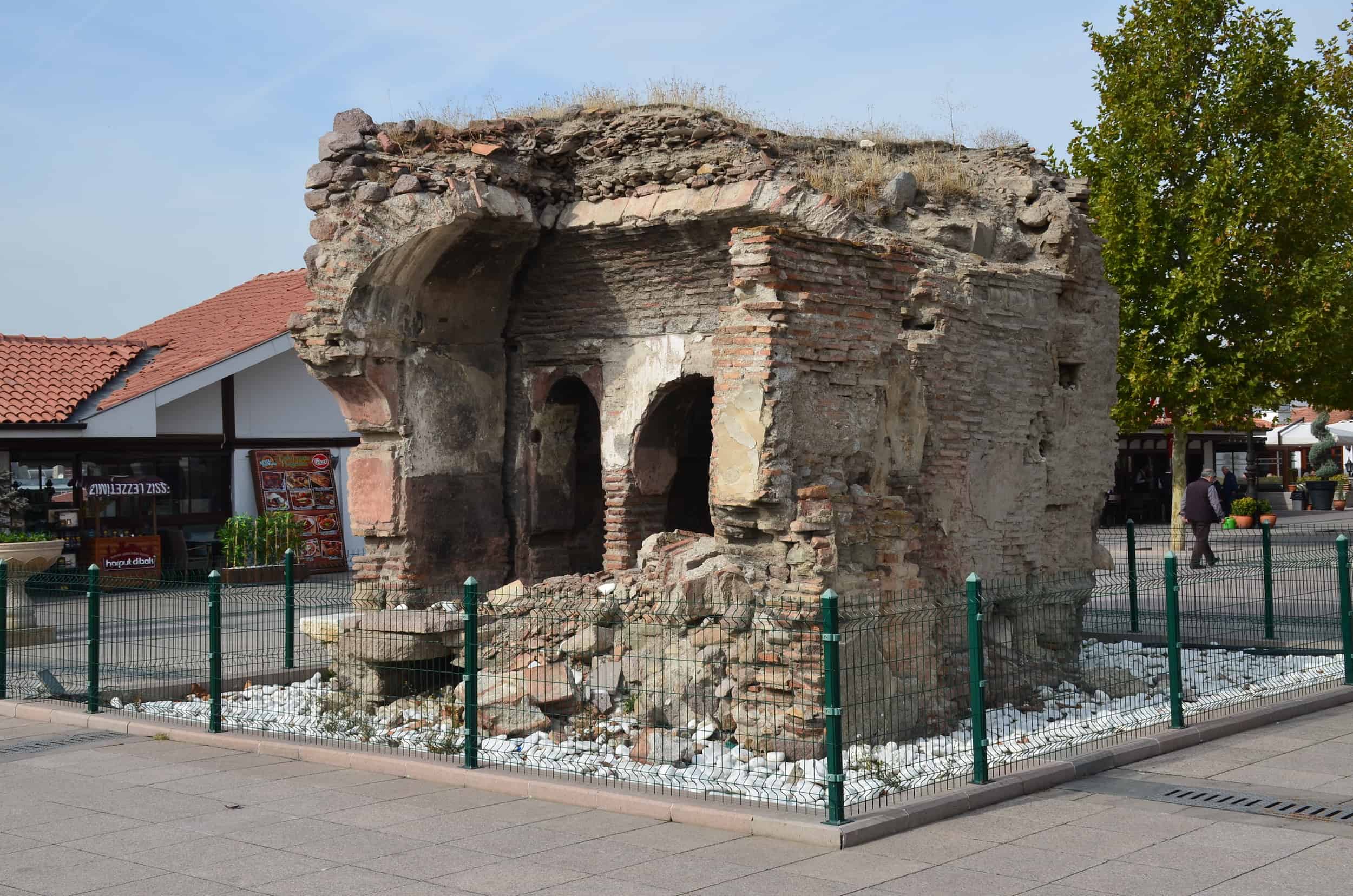 Roman ruin at the Hacı Bayram Mosque in Ulus, Ankara, Turkey