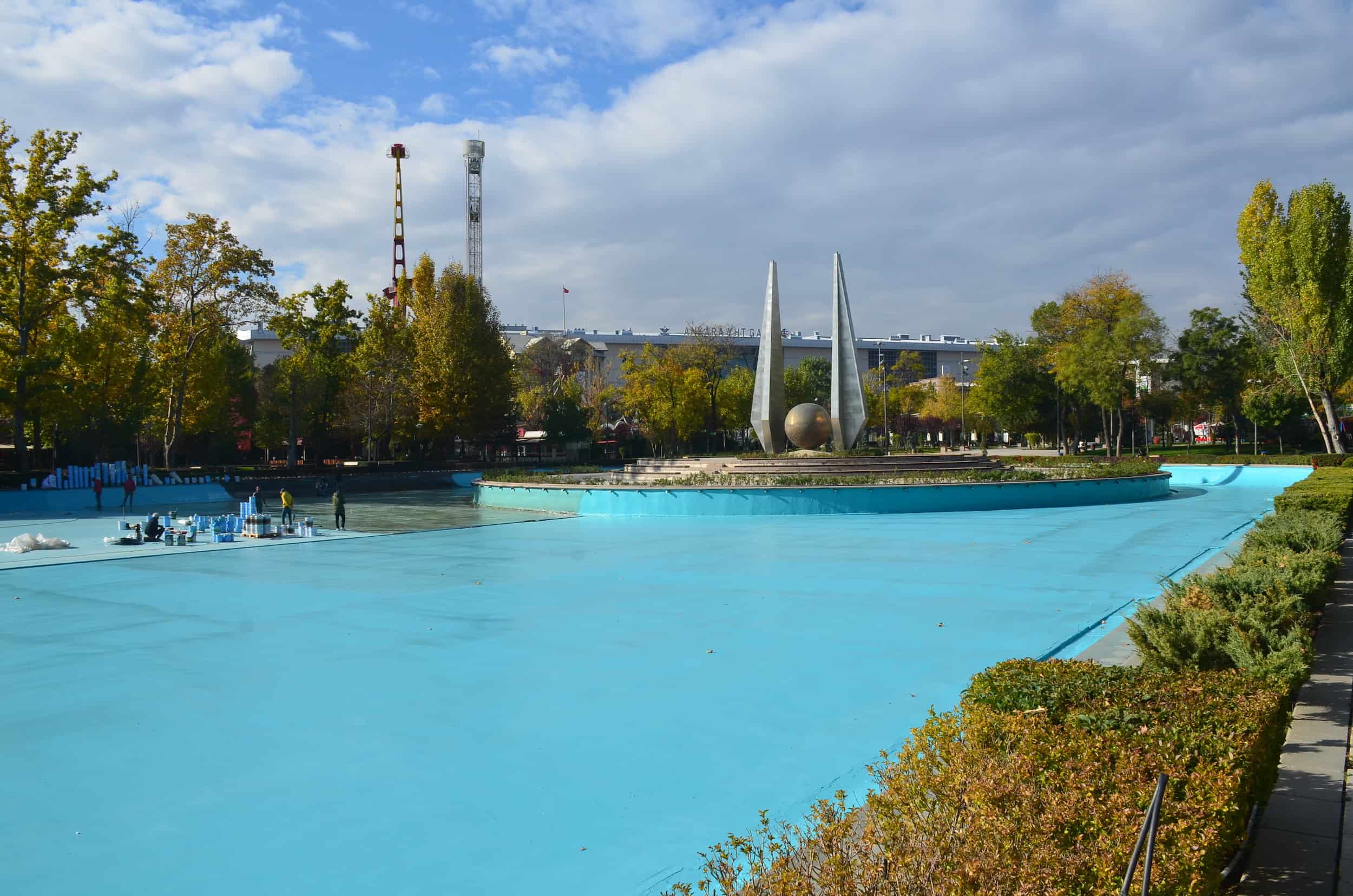 Pool at Gençlik Park in Ankara, Turkey