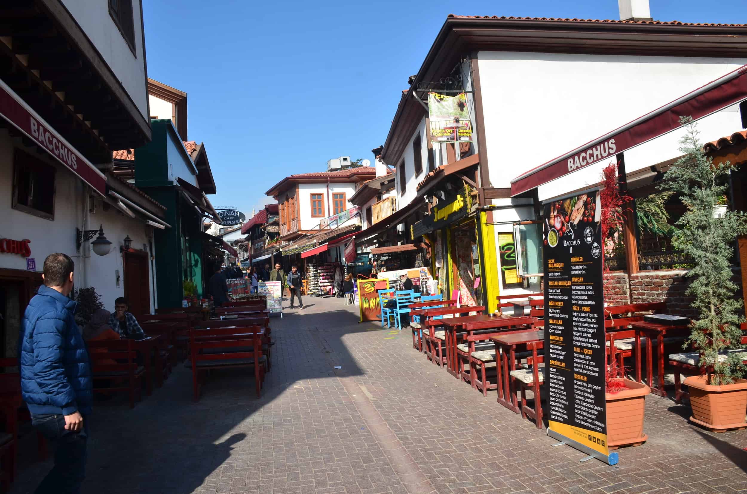 Street full of restaurants in Hamamönü, Ankara, Turkey