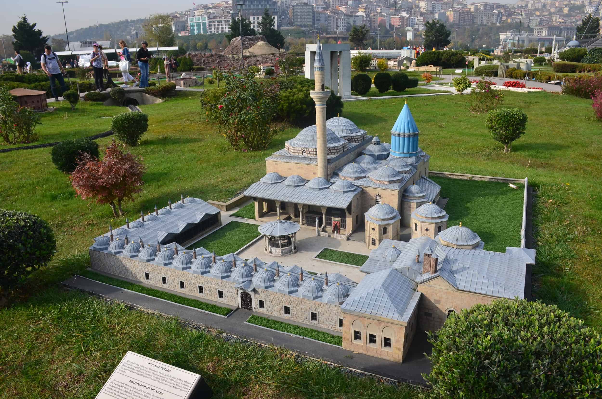 Model of the Mausoleum of Mevlana (Rumi), Konya, 13th century at Miniatürk in Istanbul, Turkey