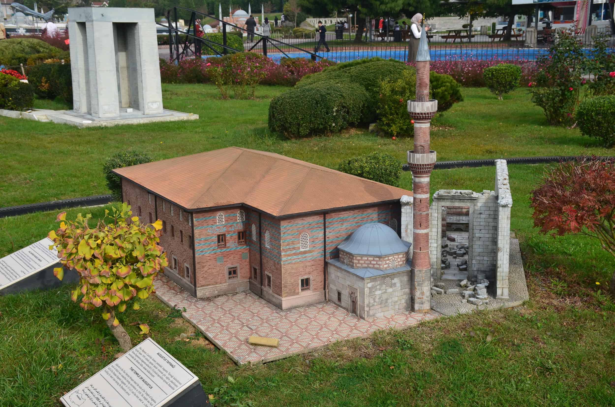 Model of the Hacı Bayram Mosque, 15th century, and Temple of Augustus, 1st century, Ankara at Miniatürk in Istanbul, Turkey
