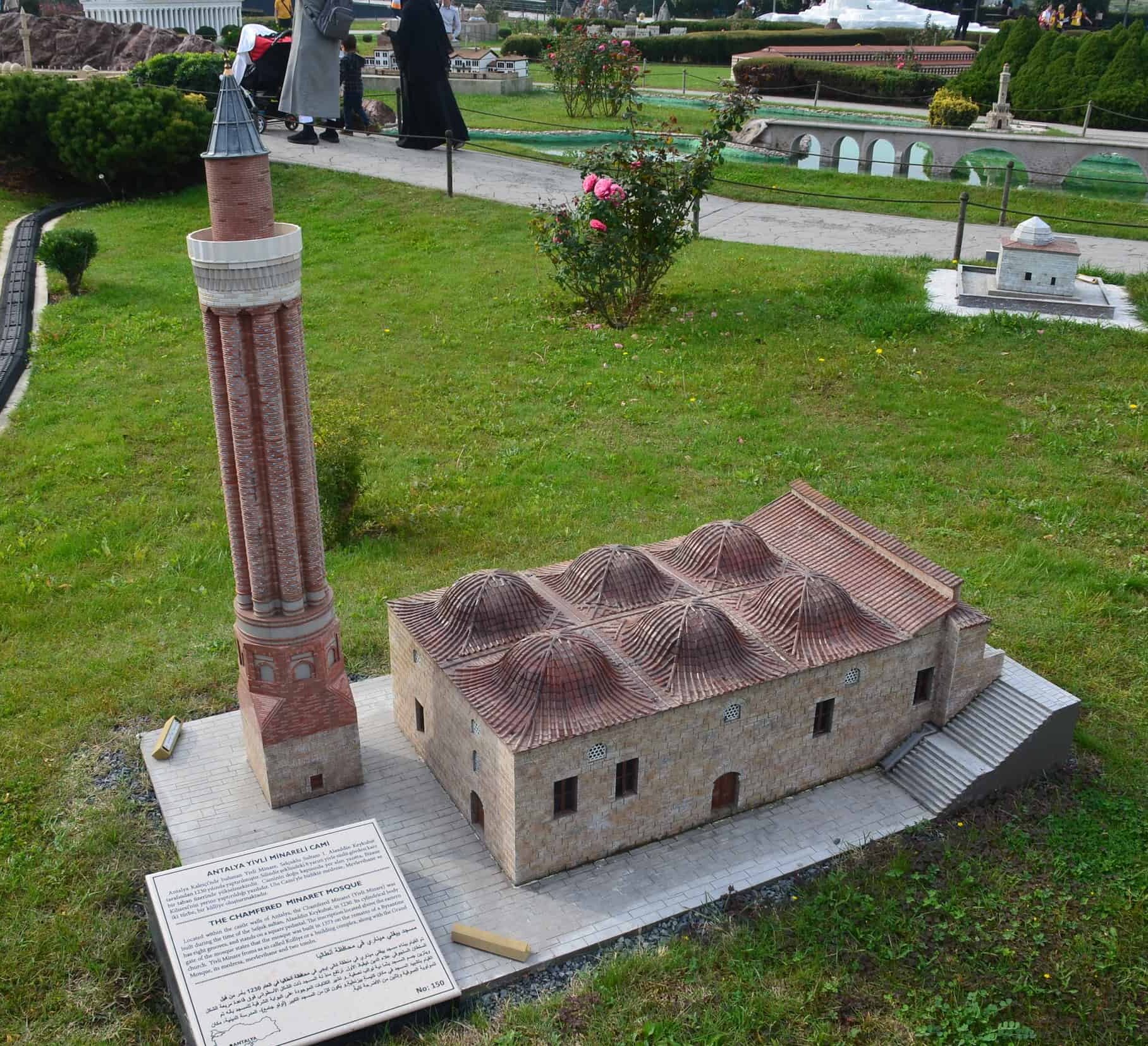 Model of the Fluted Minaret Mosque, Antalya, 14th century at Miniatürk in Istanbul, Turkey