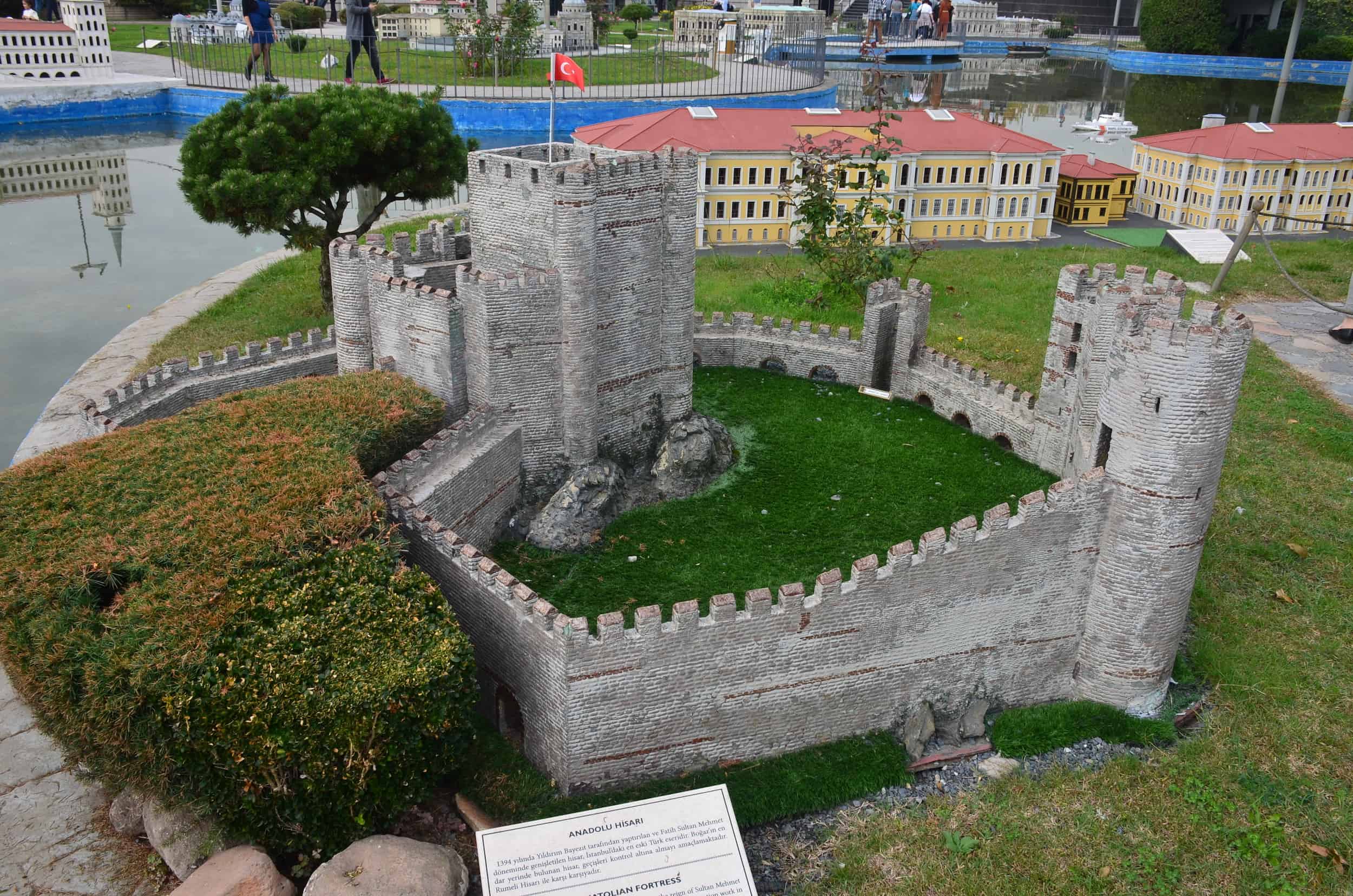 Model of Anatolian Fortress, Anadolu Hisarı, 14th century at Miniatürk in Istanbul, Turkey