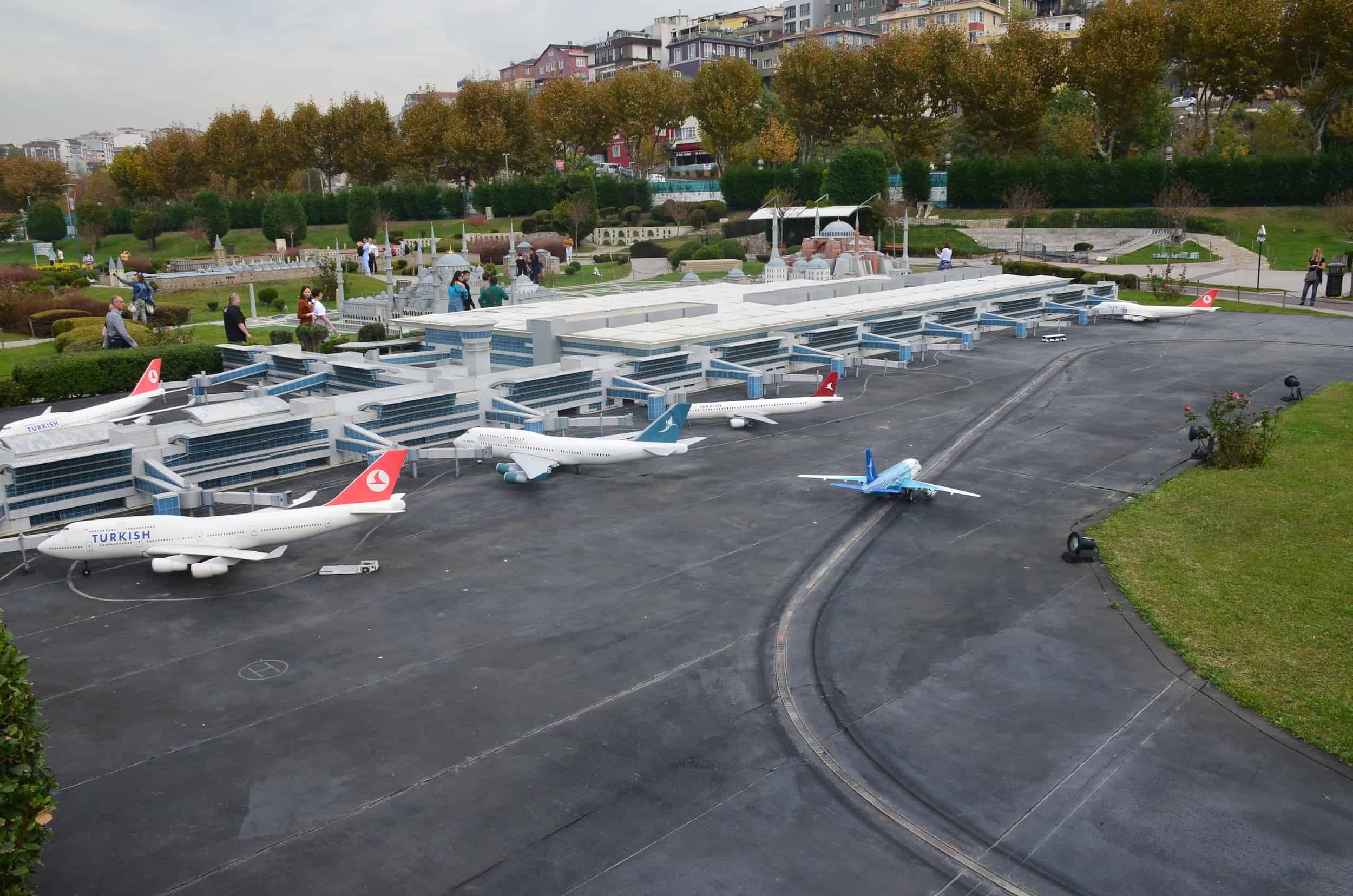 Model of Atatürk Airport, Yeşilköy, 20th century at Miniatürk in Istanbul, Turkey