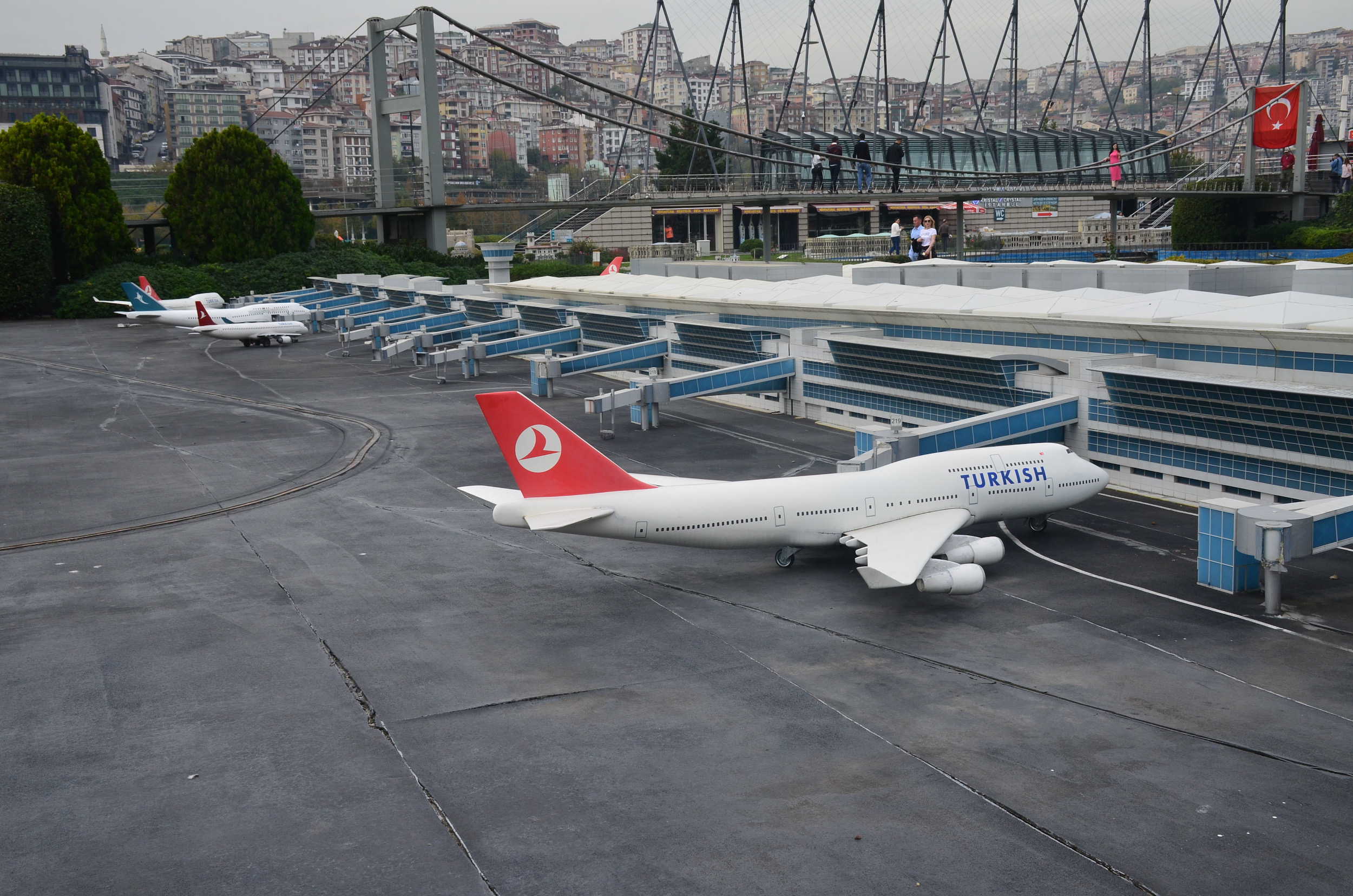 Model of Atatürk Airport, Yeşilköy, 20th century at Miniatürk in Istanbul, Turkey