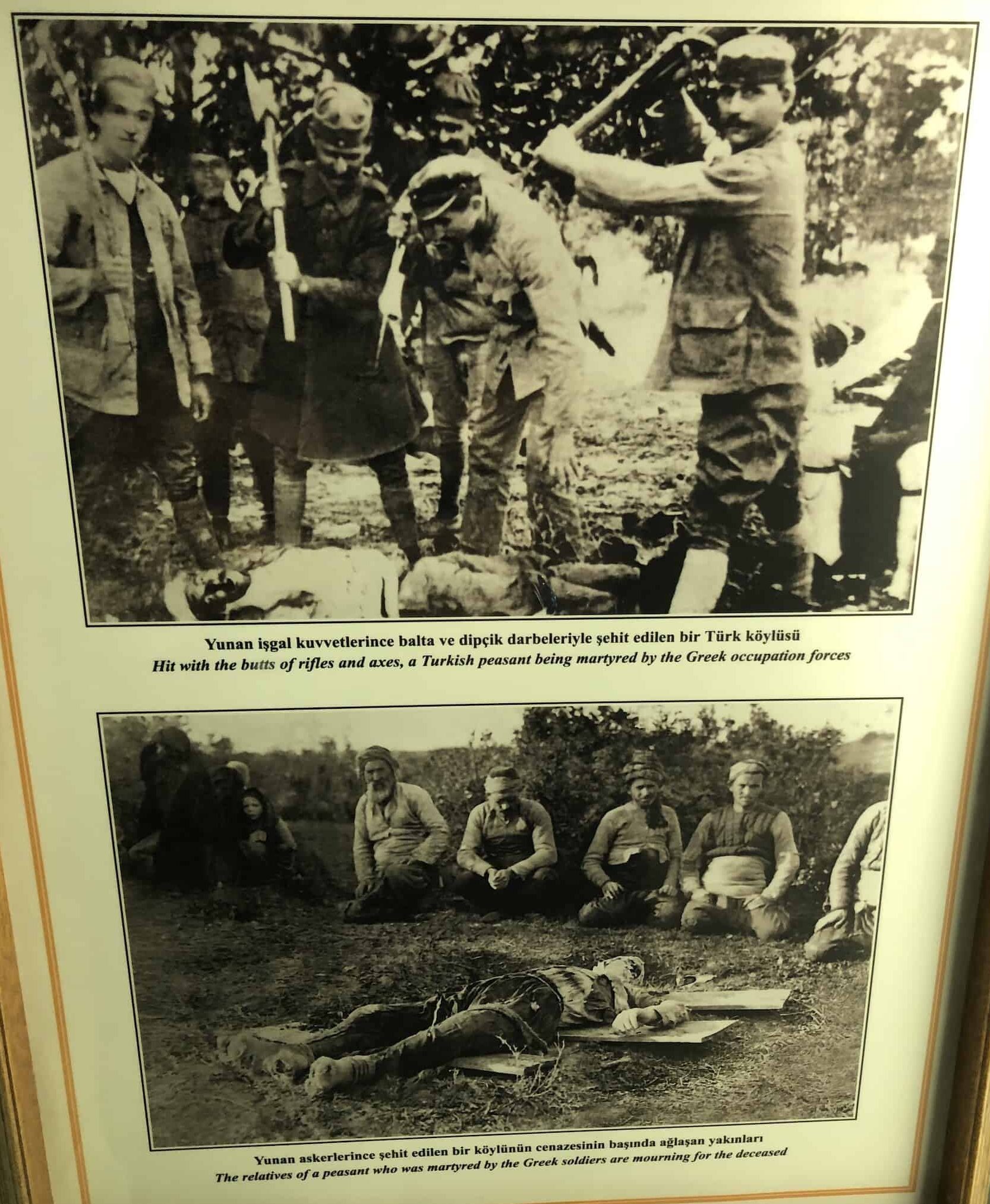 Photos of the victims of Greek soldiers at the Atatürk and War of Independence Museum