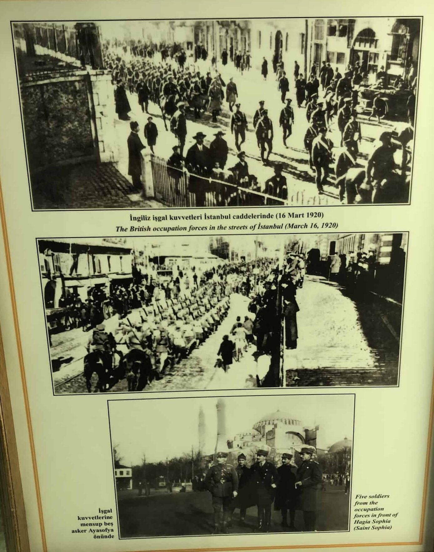 Photos of occupation forces in Constantinople at the Atatürk and War of Independence Museum at Anıtkabir in Ankara, Turkey